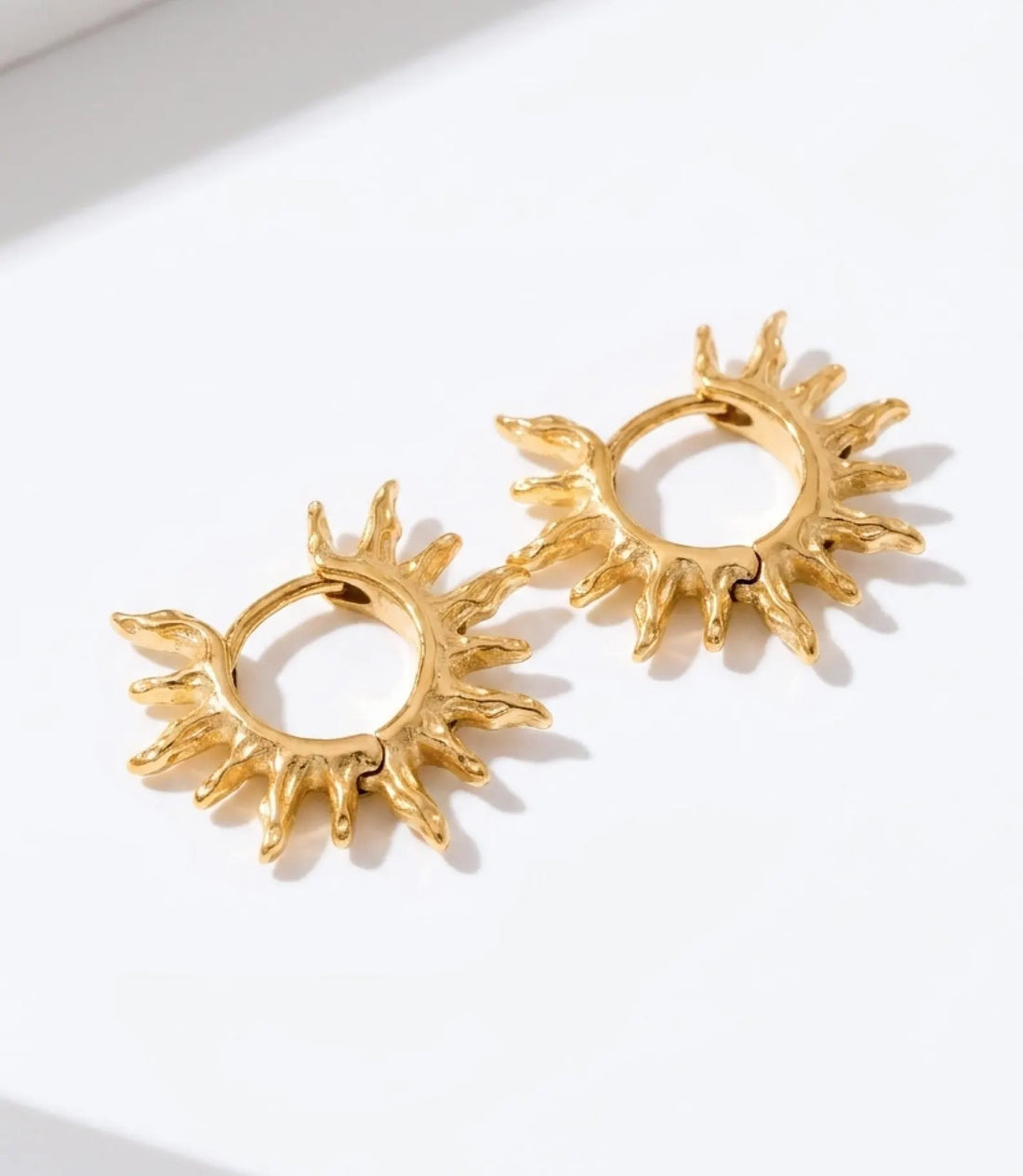 18K Gold Minimalist Sun Earrings