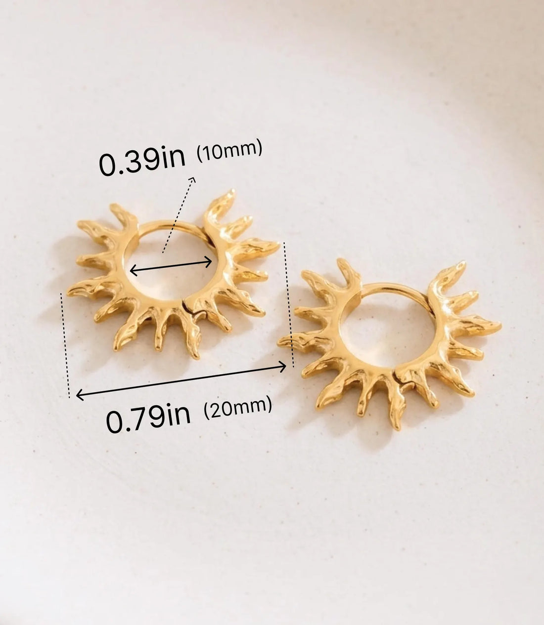 18K Gold Minimalist Sun Earrings