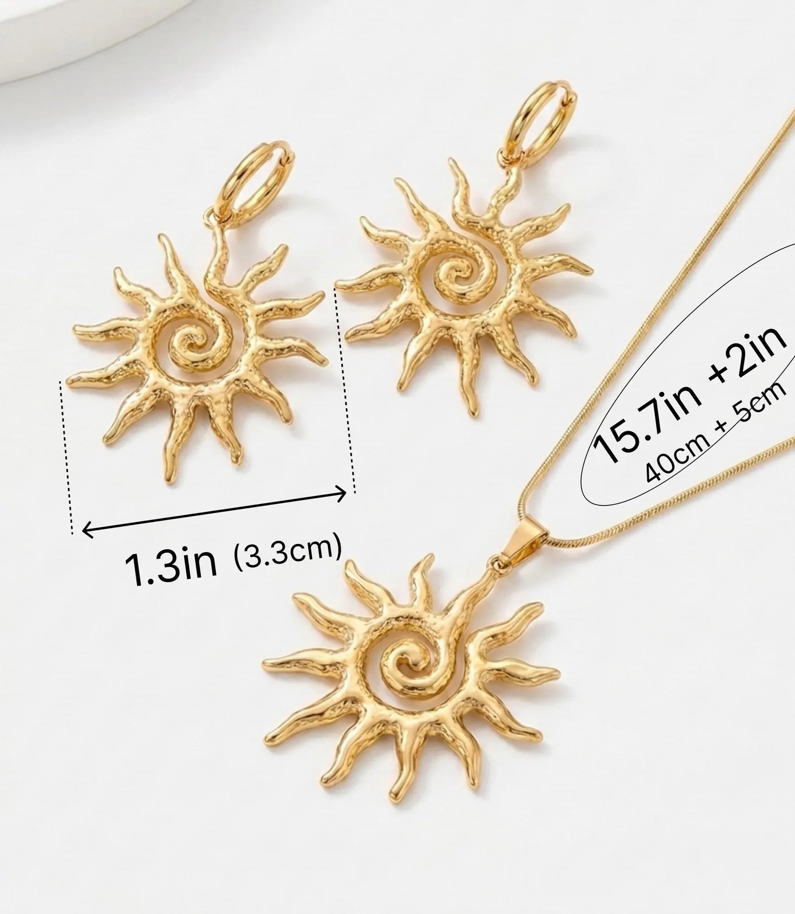 Boho Gold Sun Jewelry Set