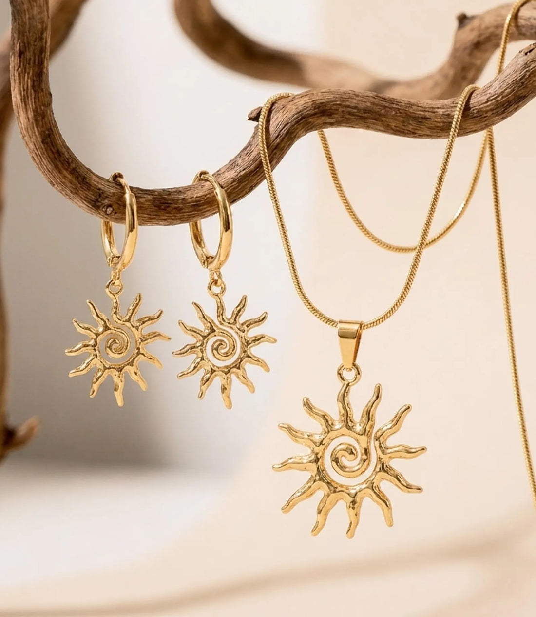 Boho Gold Sun Jewelry Set