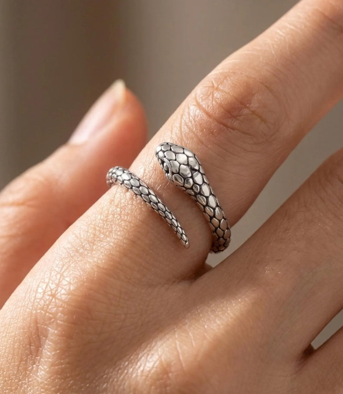 Vintage Open Adjustable Snake Spiral Ring