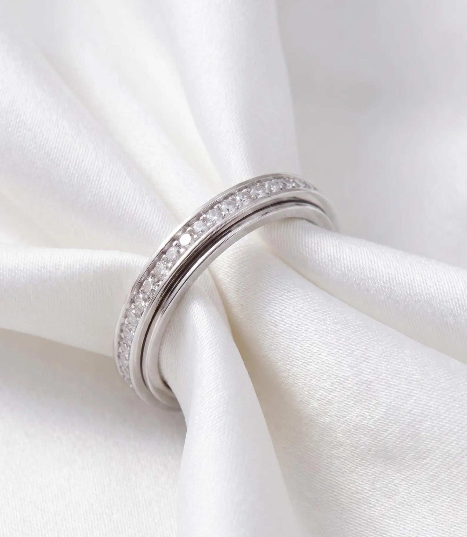 Minimalist Anxiety Ring with Crystals