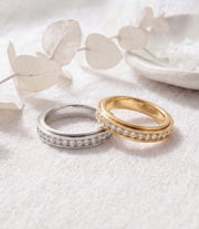 Minimalist Anxiety Ring with Crystals