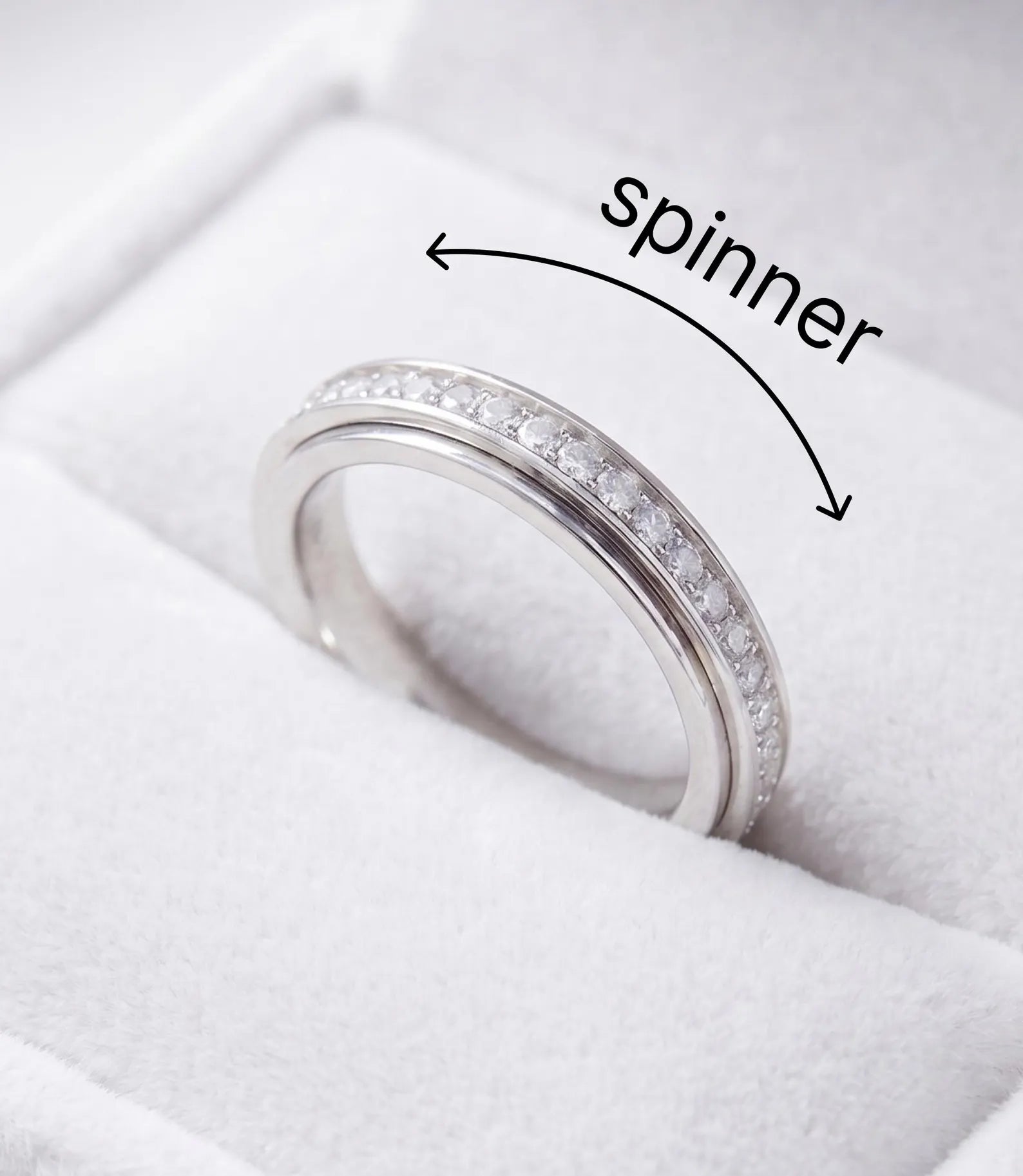 Minimalist Anxiety Ring with Crystals