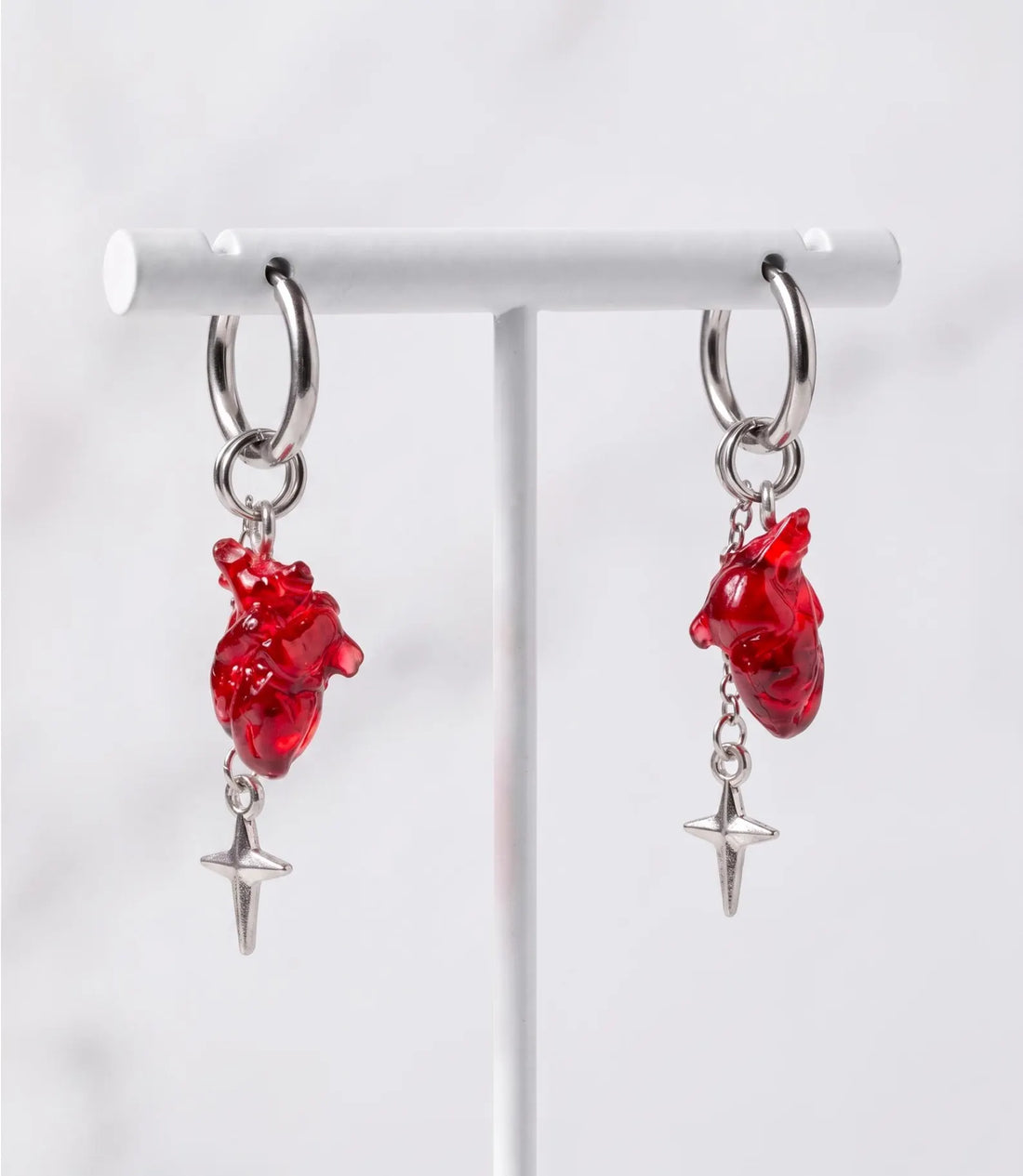 Gothic Blood Heart Earrings