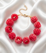 Handmade Raspberry Bracelet with Freshwater Pearls