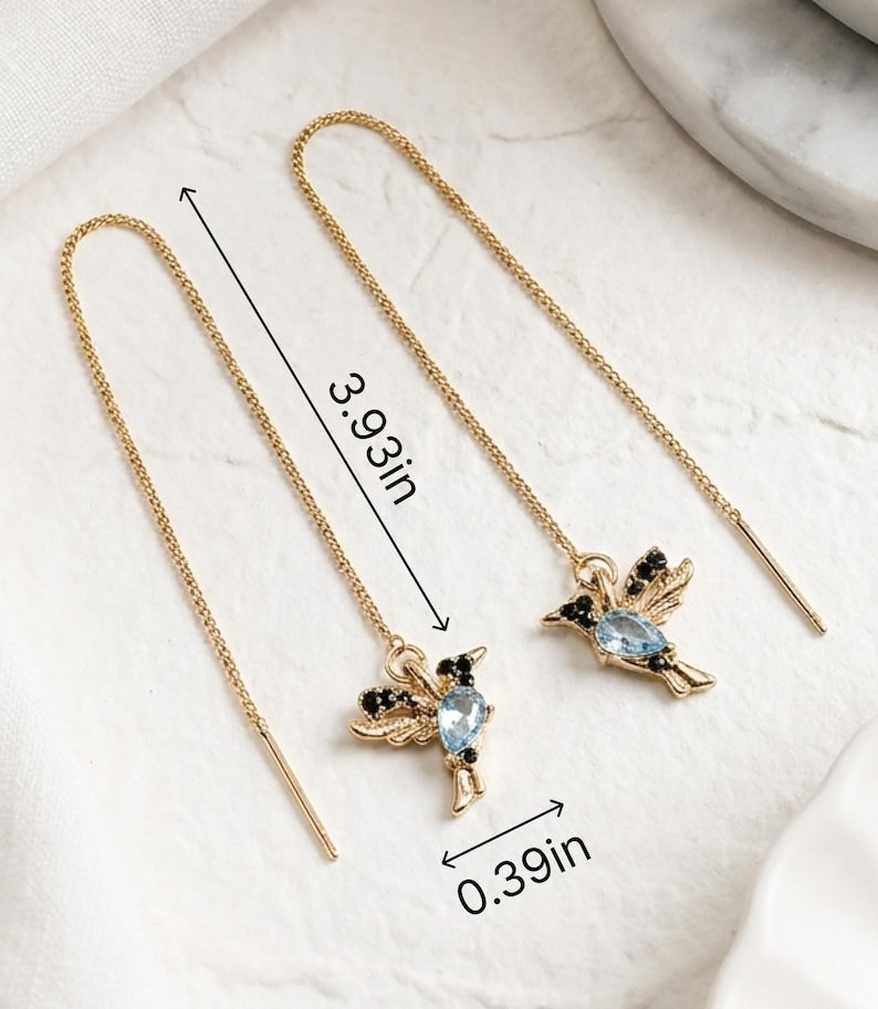 Hummingbird Threader Earrings — product view 2