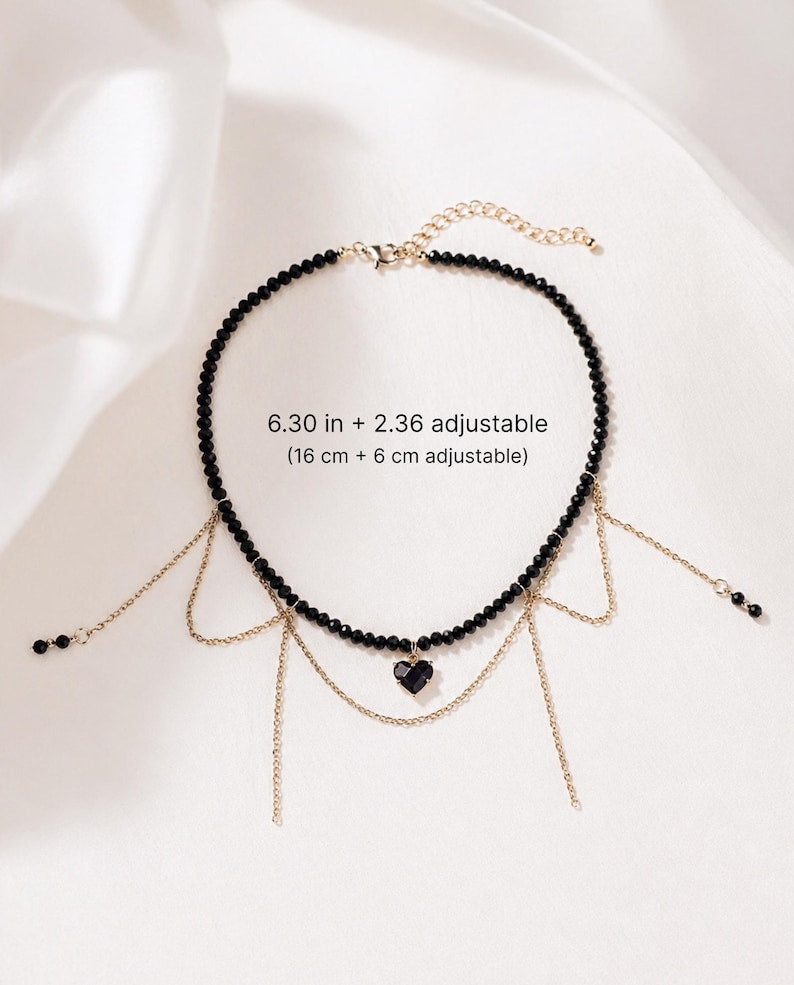 Crystal Heart Choker Necklace — product view 2