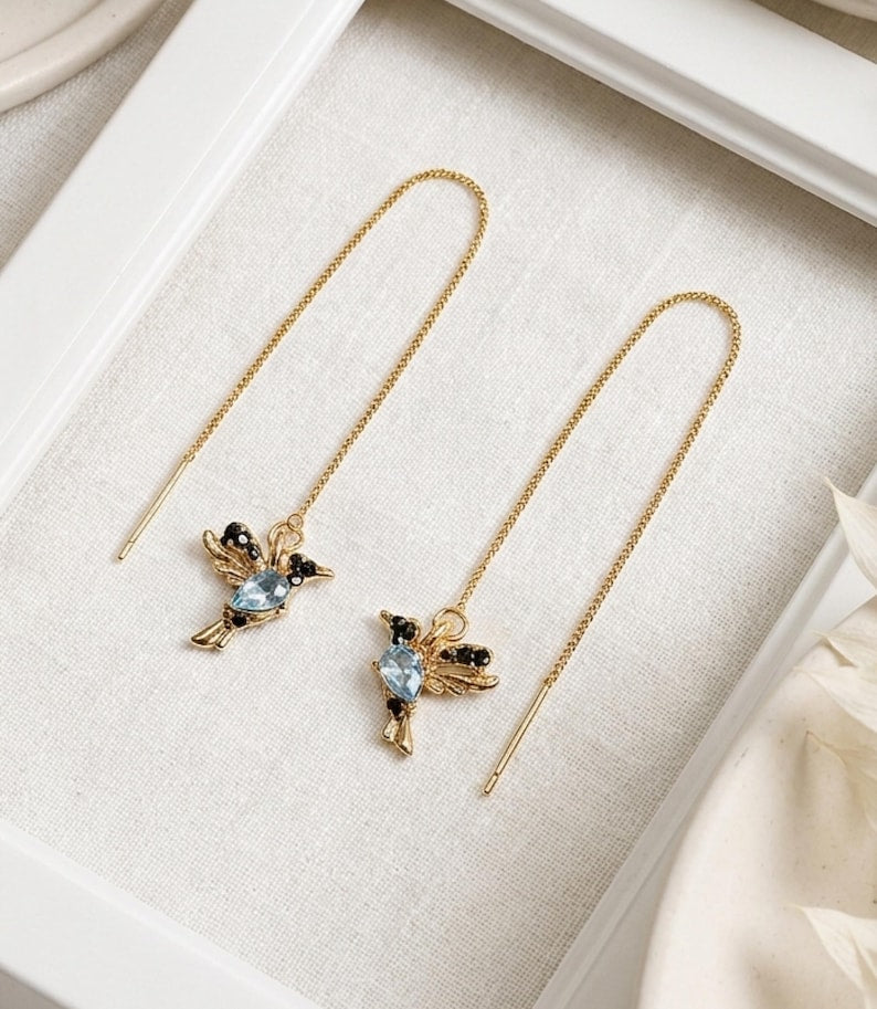 Hummingbird Threader Earrings — product view 4