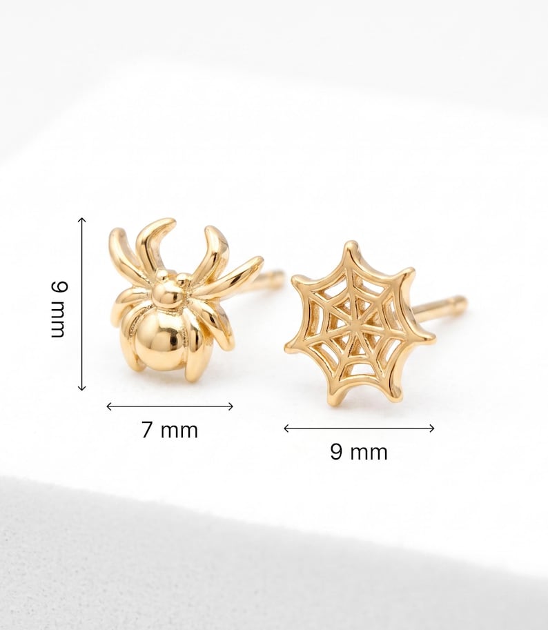Mismatched Spider Web Stud Earrings — product view 3