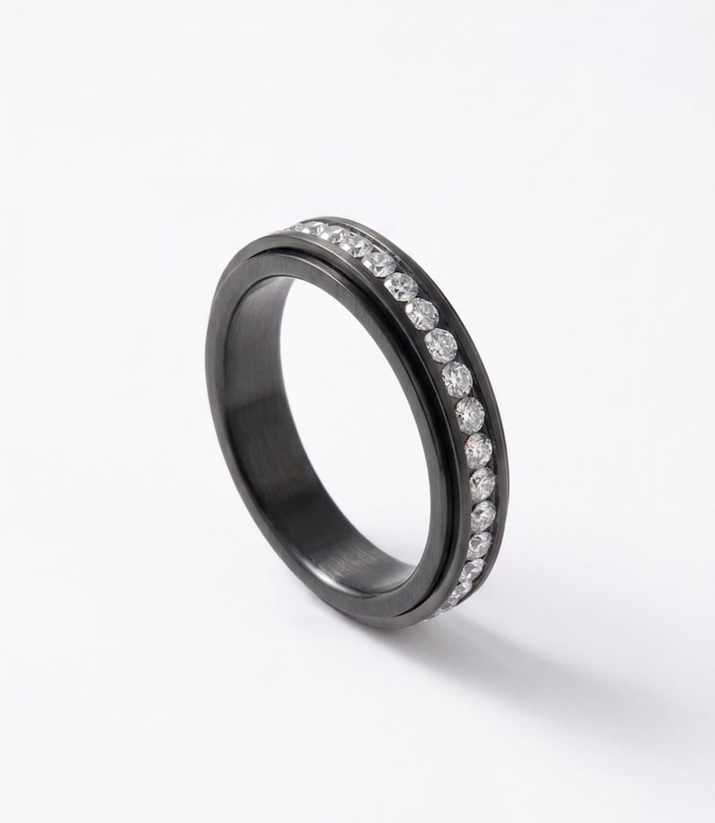 Black Spinner Anxiety Ring — product view 3