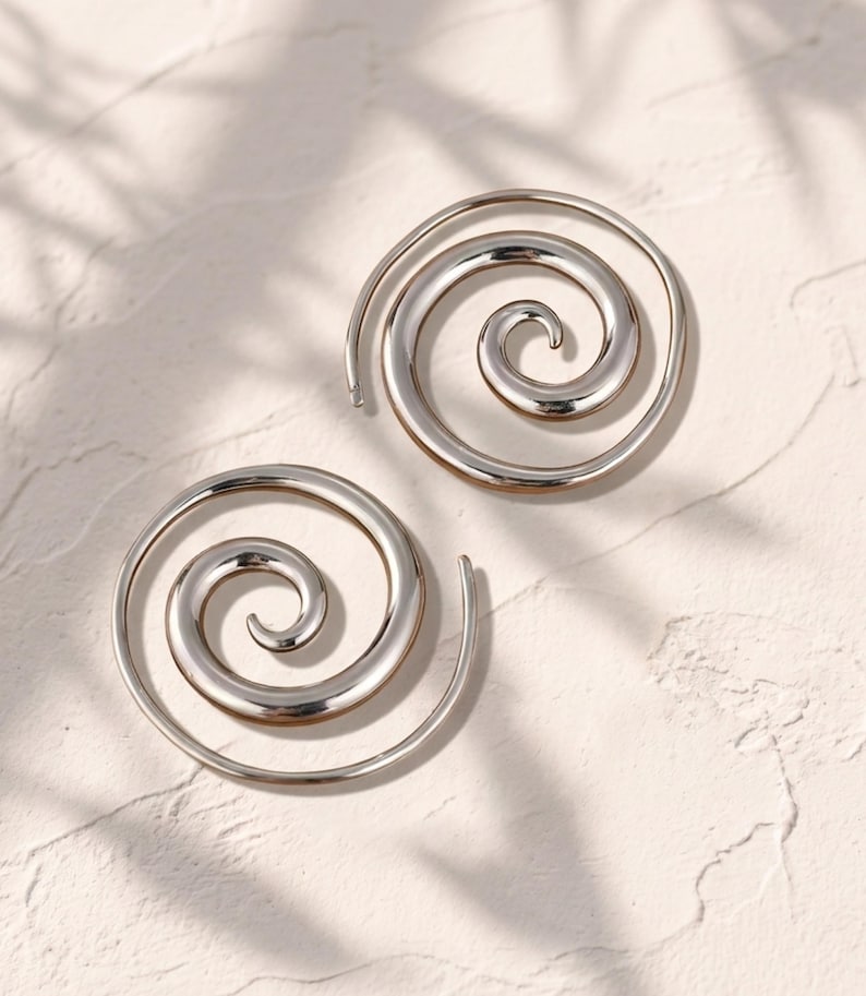 Silver Spiral Threader Earrings — product view 4