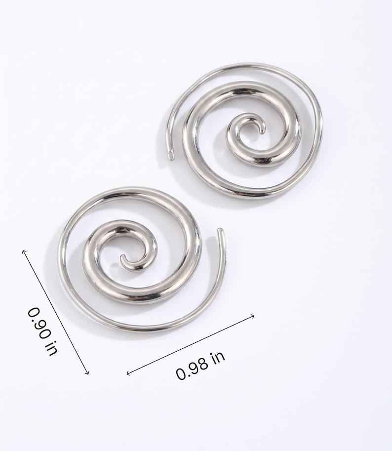 Silver Spiral Threader Earrings — product view 3