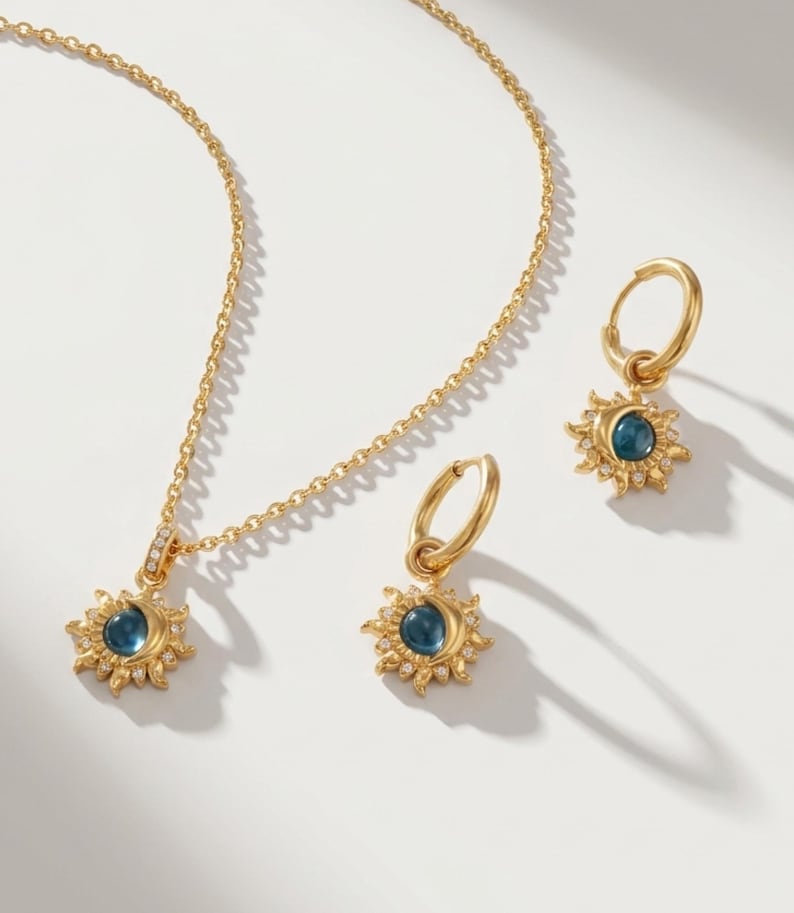 Blue Sun & Moon Jewelry Set — product view 3