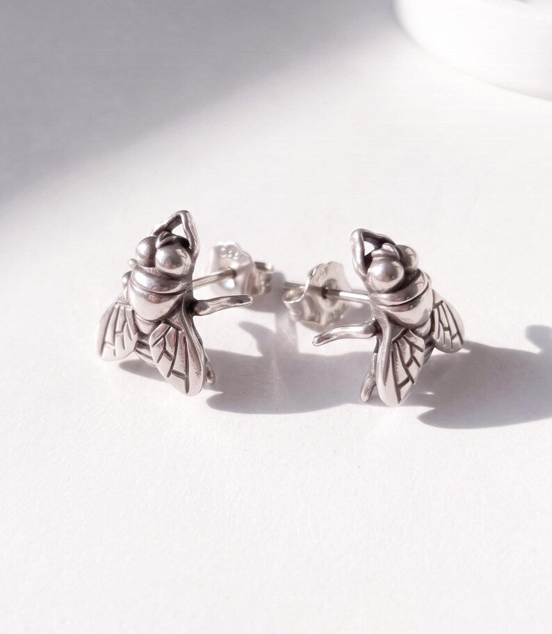 Realistic Fly Stud Earrings — product view 4