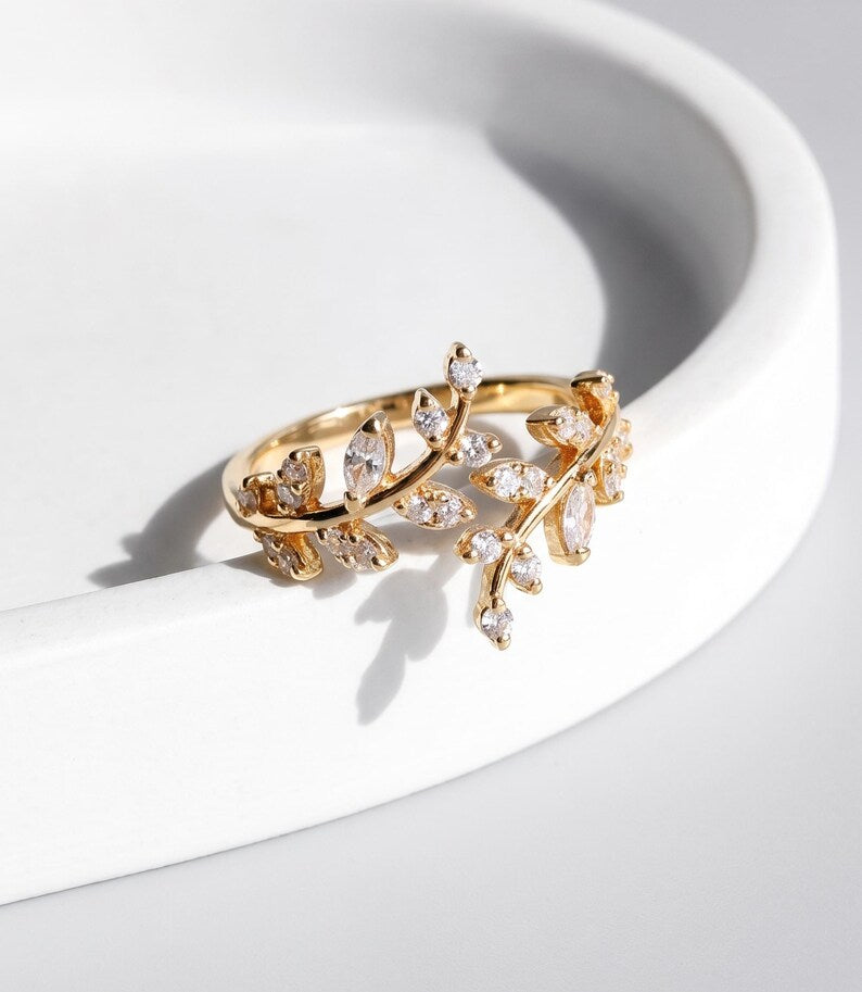 Adjustable Leaf Cuff Ring — product view 4