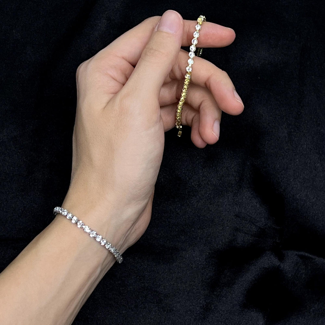 Classic tennis bracelet, Moissanite tennis bracelet, Wedding Jewelry, Diamond Bracelet, Vintage Diamond Gemstone Bracelet, Gifts for Her