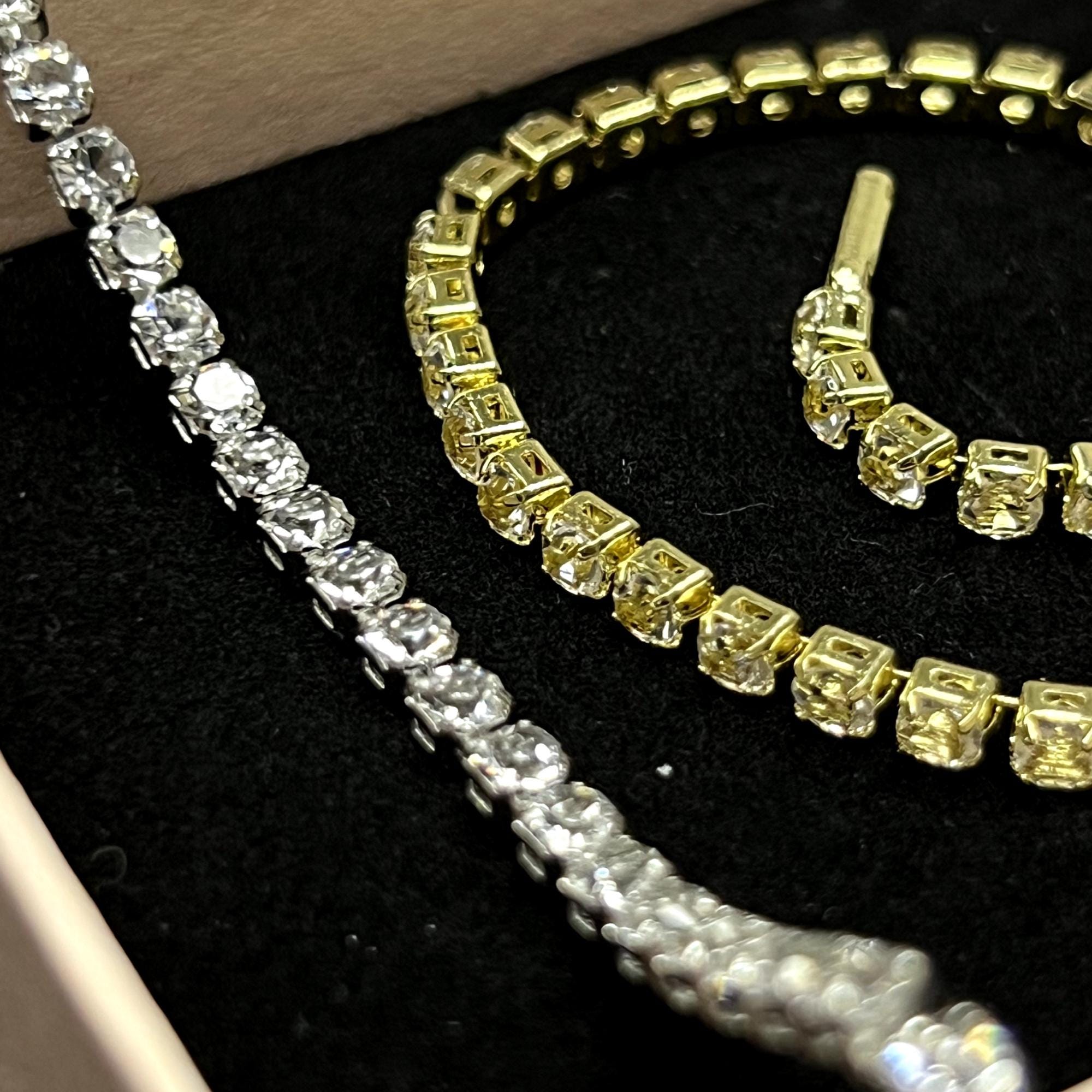 Classic tennis bracelet, Moissanite tennis bracelet, Wedding Jewelry, Diamond Bracelet, Vintage Diamond Gemstone Bracelet, Gifts for Her