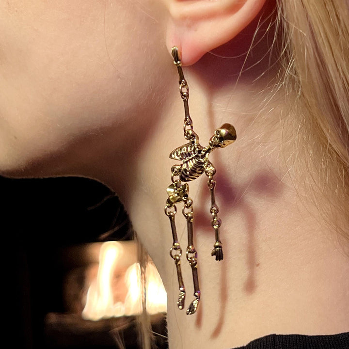 Halloween Earrings, Goth Earrings, Skull Earrings, Skeleton Earrings, Halloween Jewelry, Halloween Skeleton, Halloween Gift, Gothic Jewelry
