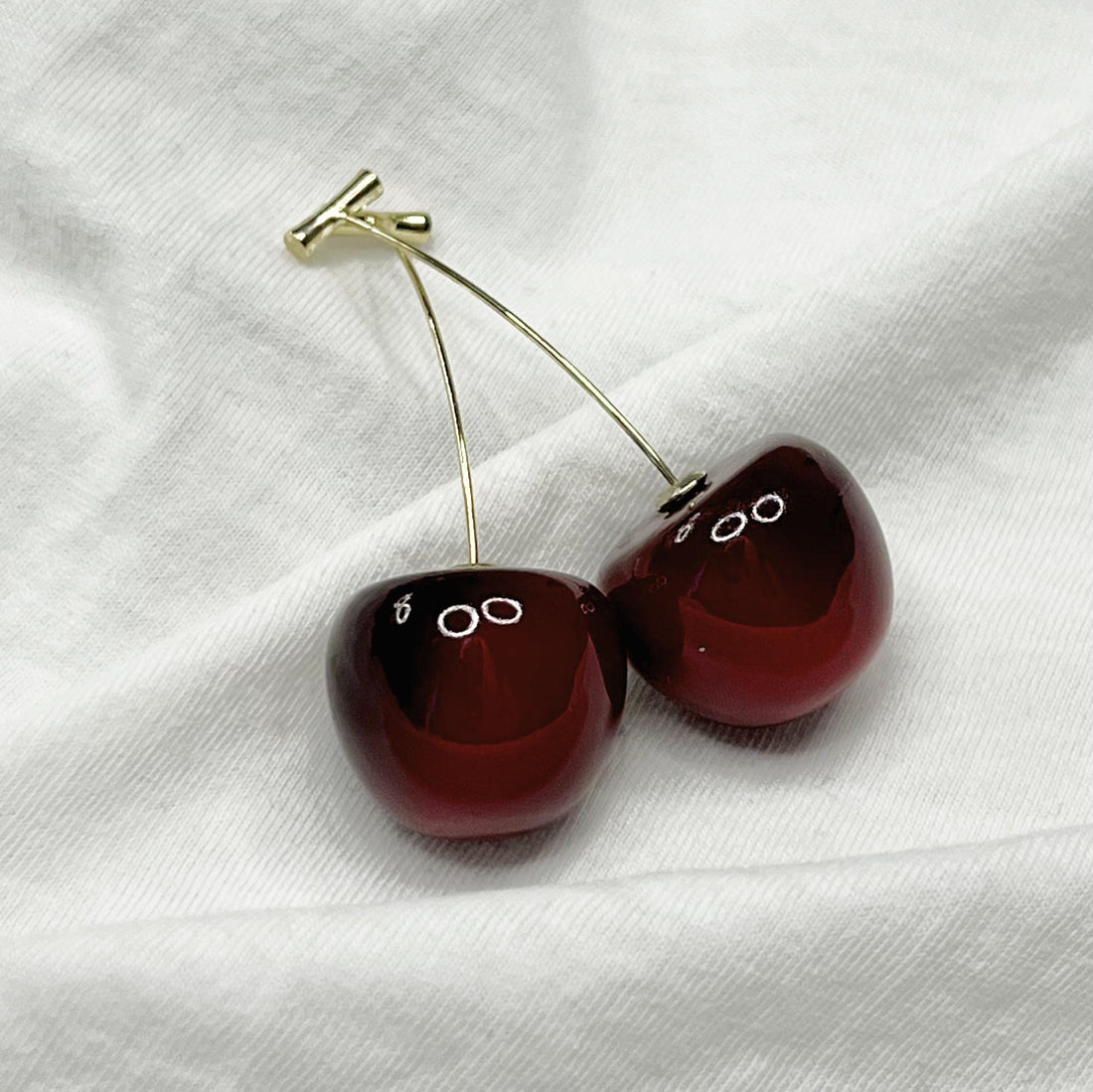 Resin Red Cherry Earrings, Resin Jewelry, Cherry Earring, food earrings, dangle drop gold earrings, anniversary gift, christmas gift for her