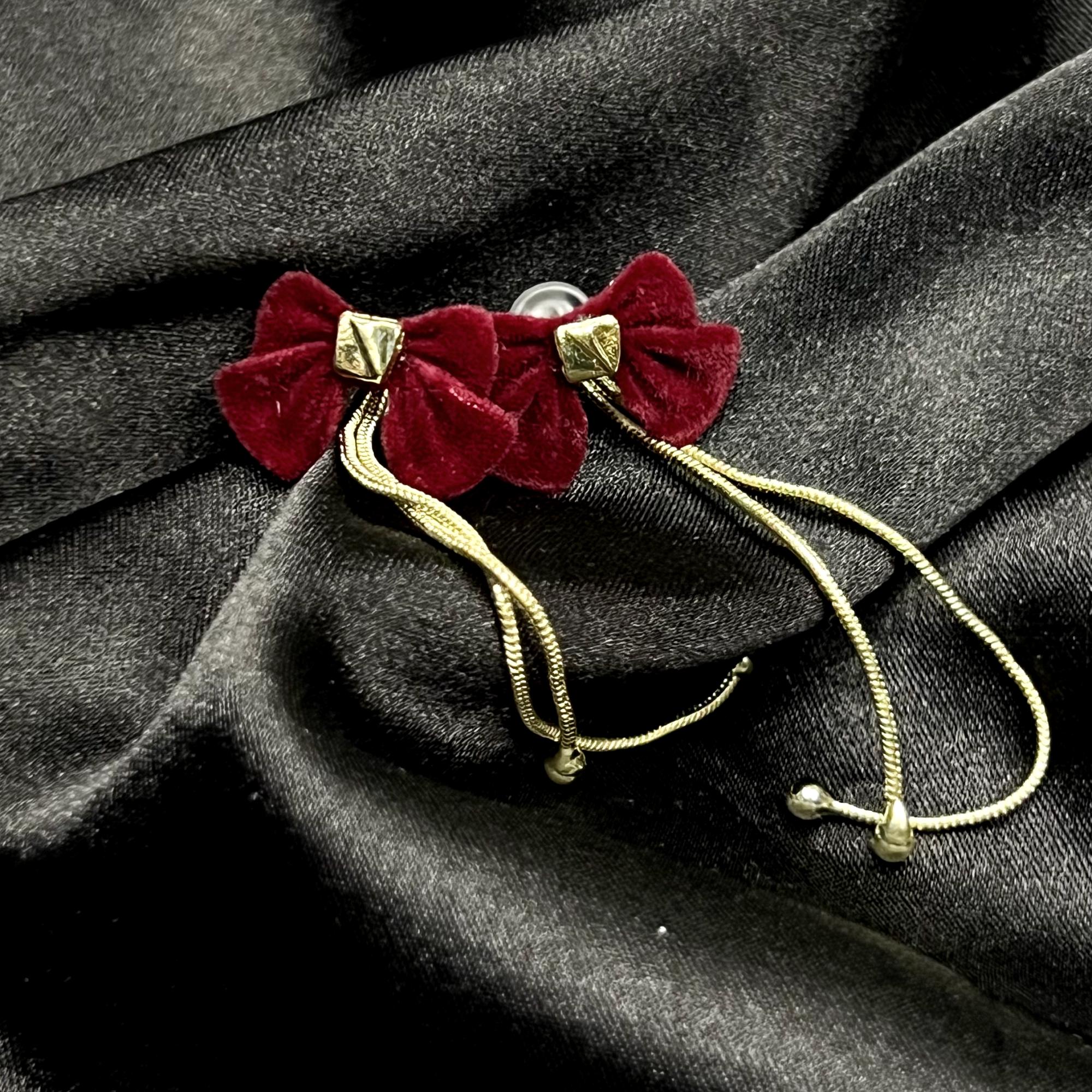 red earrings, coquette bow earrings, christmas earrings, velvet earrings, dangle drop earrings, anniversary gift, christmas gift for her