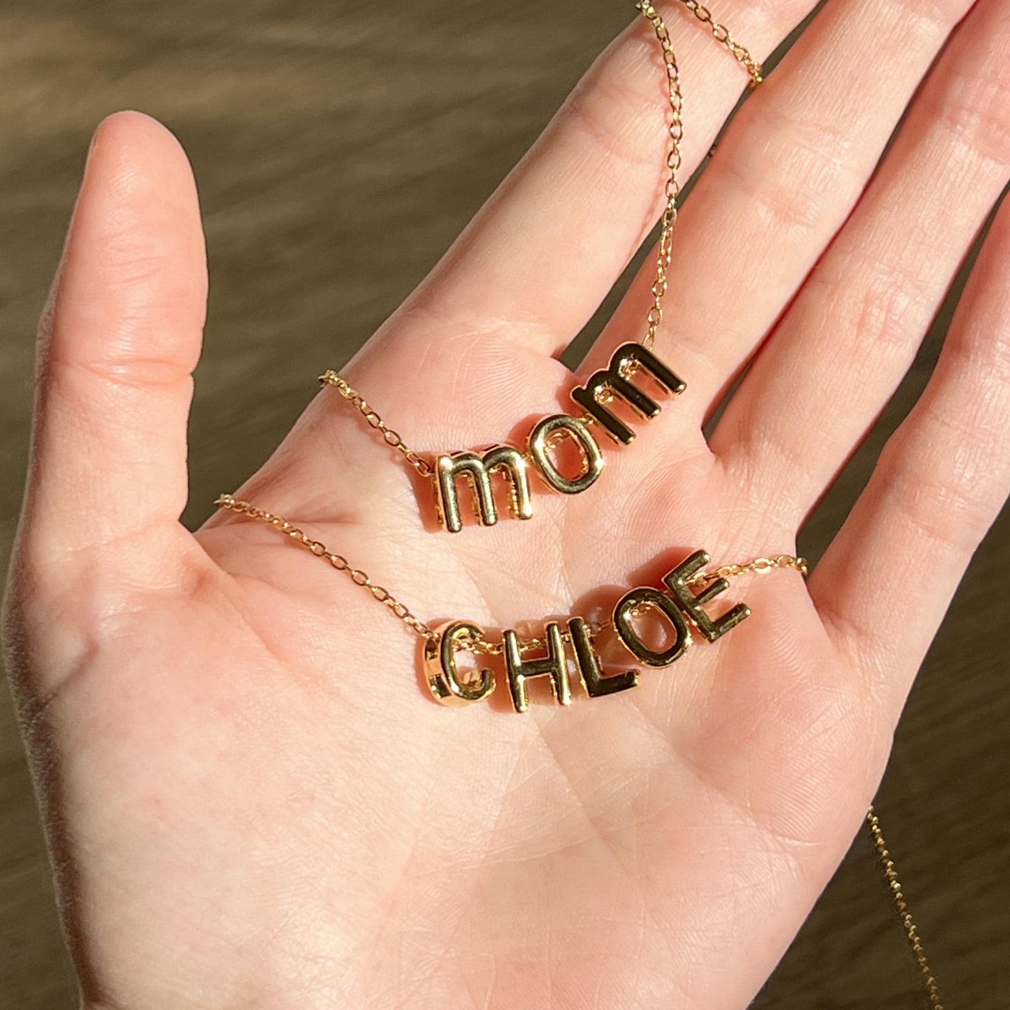 Bubble Name Necklace, Personalized 3D Letter Necklace, Personalized Jewelry, Anniversary Gifts, Custom Initial Charm 3D Necklace For Her