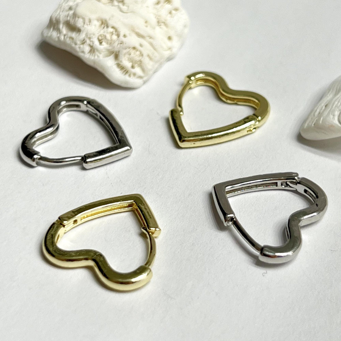 Heart Hoops Earrings Gold Heart Hoop Earrings Minimalist Earrings Perfect Gift for Her Gifts for Women Huggie Hoop Earrings Love Earrings