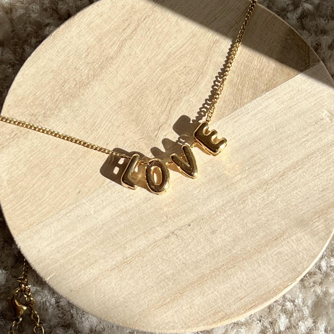 3D Bubble Letter Necklace Love, Valentine's Day Gift, Bubble Letter Necklace, Anniversary Gifts, Bubble Initial Charm 3D Necklace For Her