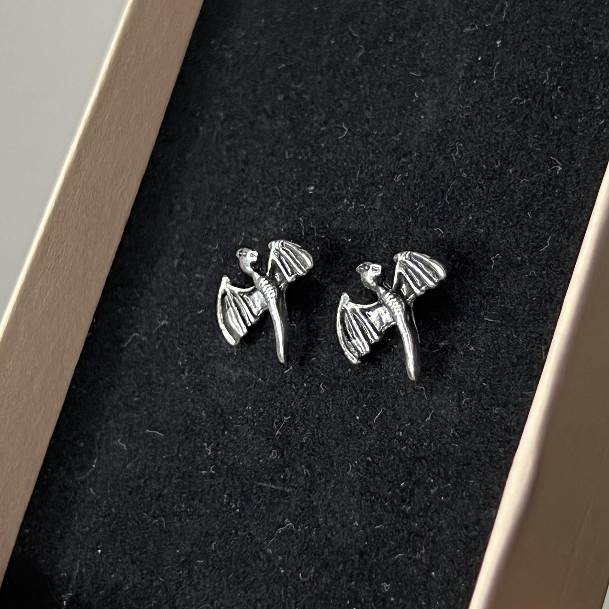 Tiny Mythical Dragon Stud Earrings, Chinese Dragon Earrings, Small Dragon Stud, Flat Back Earrings, Silver Dragon Stud Earrings, Cute Dragon