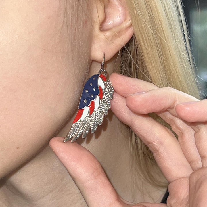 Quirky Weird USA Statement Dangle Earrings, American flag, 4th of July earrings, patriotic earrings, memorial gift, independence day symbol