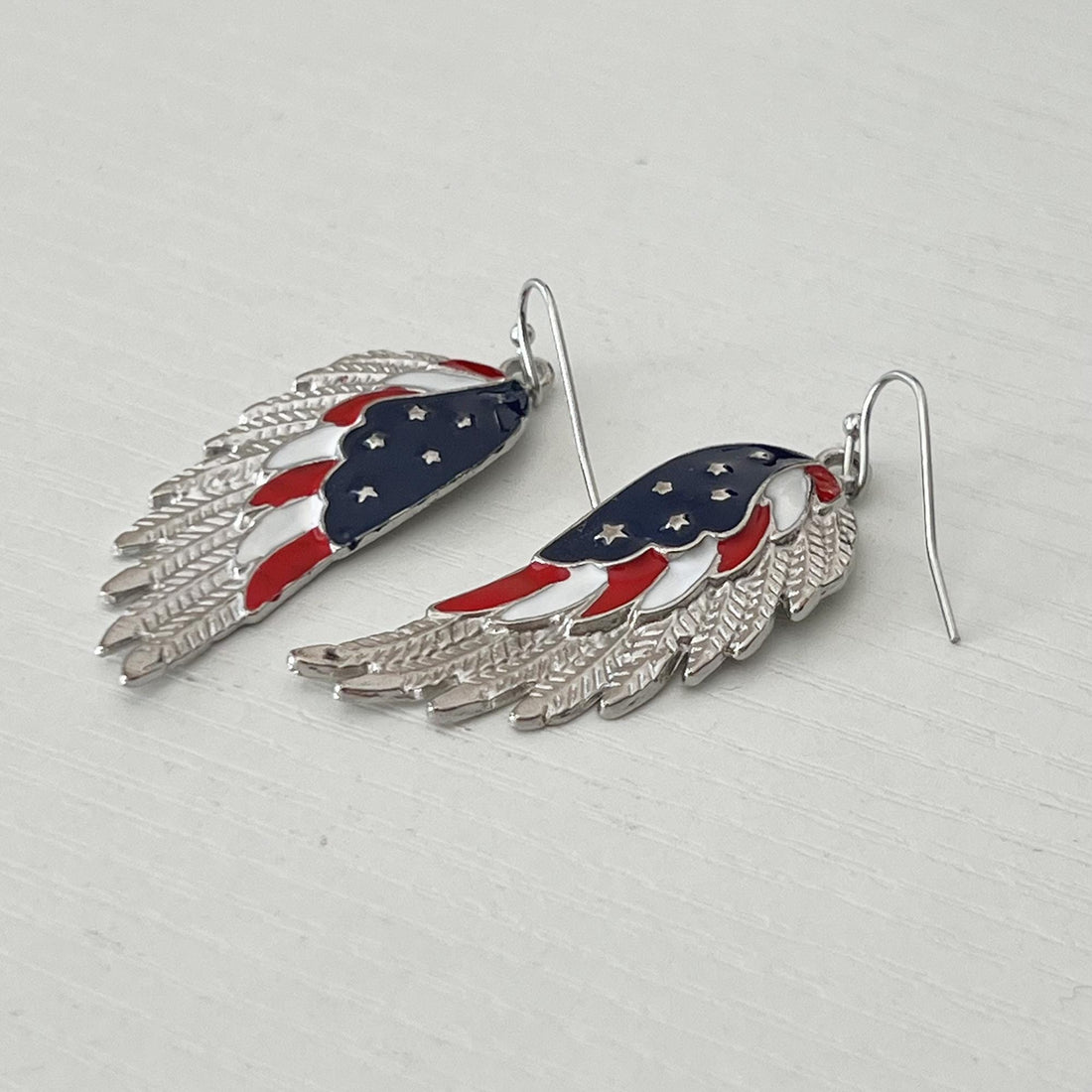 Quirky Weird USA Statement Dangle Earrings, American flag, 4th of July earrings, patriotic earrings, memorial gift, independence day symbol