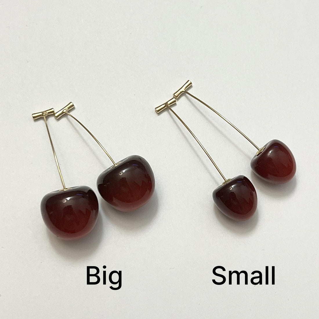 Resin Red Cherry Earrings, Resin Jewelry, Cherry Earring, food earrings, dangle drop gold earrings, anniversary gift, christmas gift for her