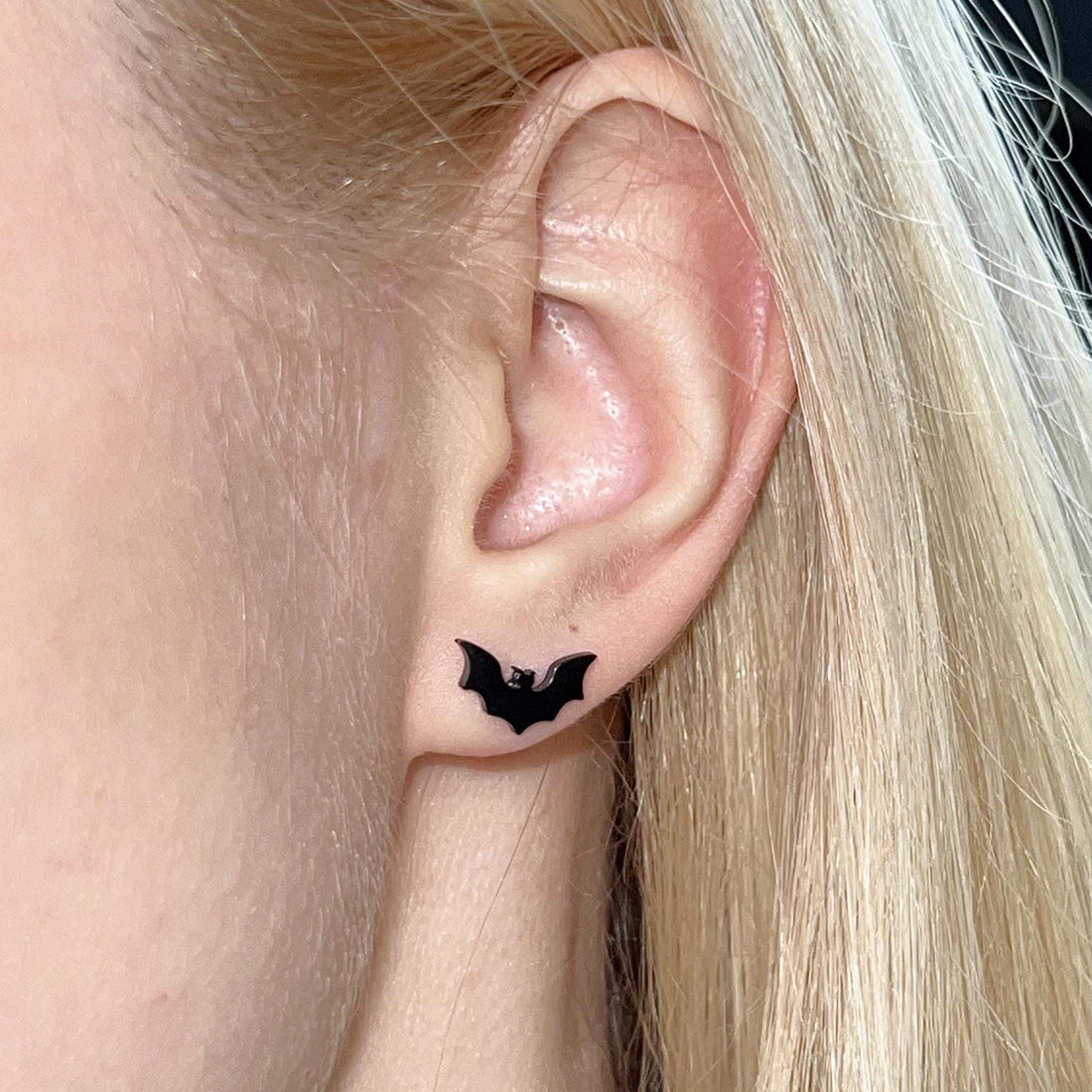 Gothic Bat Stud Earrings Bat Wing Earrings Small Black Earrings Goth Halloween Earrings Bat Jewelry Gothic Jewelry Halloween Jewelry