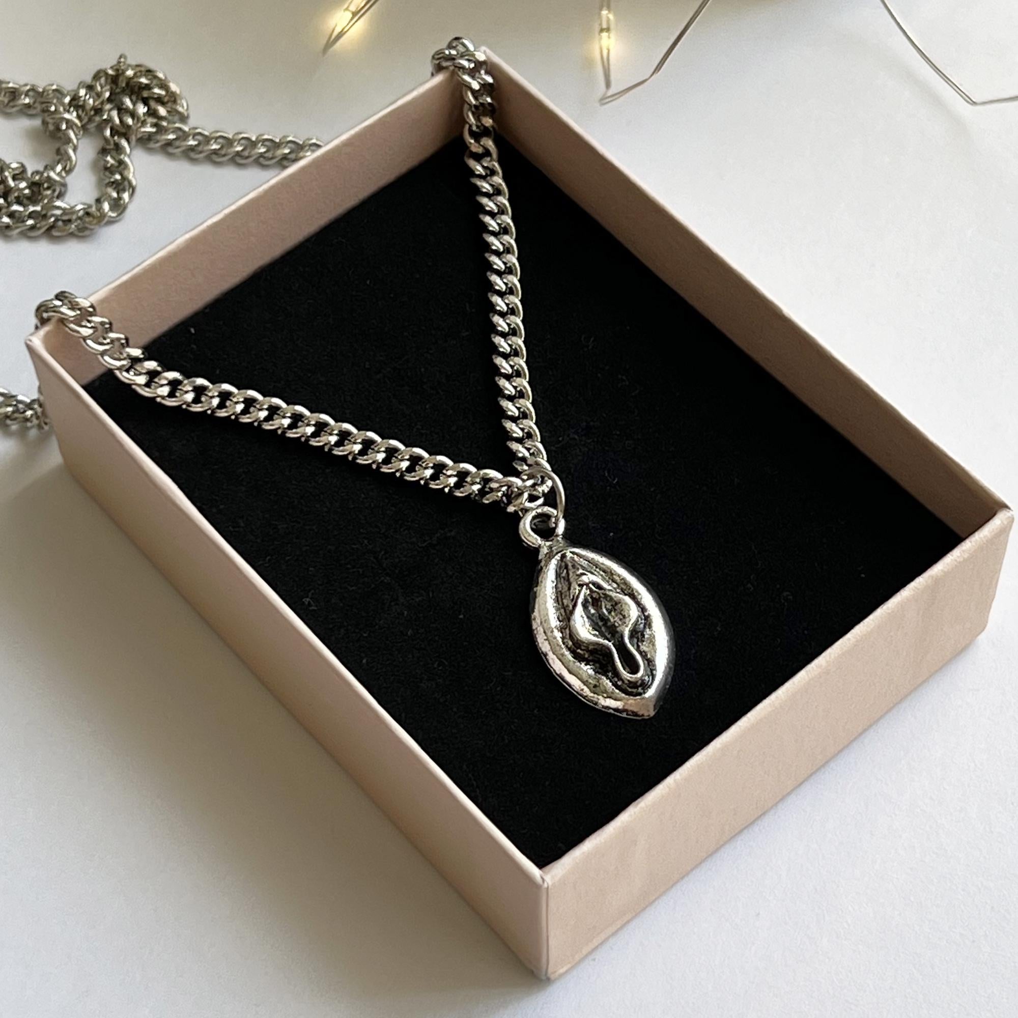 Pussy Pendant Necklace, Yoni Rose Necklace, Vulva Jewelry, Necklace for Mens, Women necklace, Female Sex Vagina Pendant, Feminist Jewelry