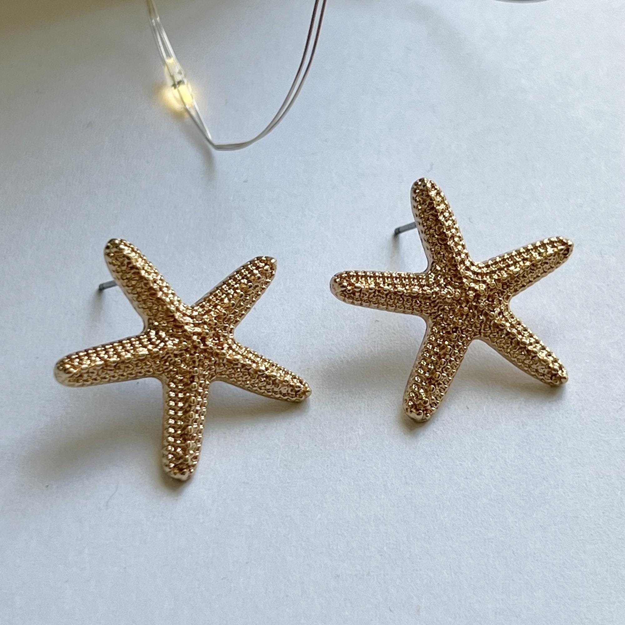 Star Fish Stud Earrings, Cute Sea Star Stud, Summer Starfish Earrings, Ocean Inspired Nature Jewelry, Ocean Summer Earrings, Gift For Her