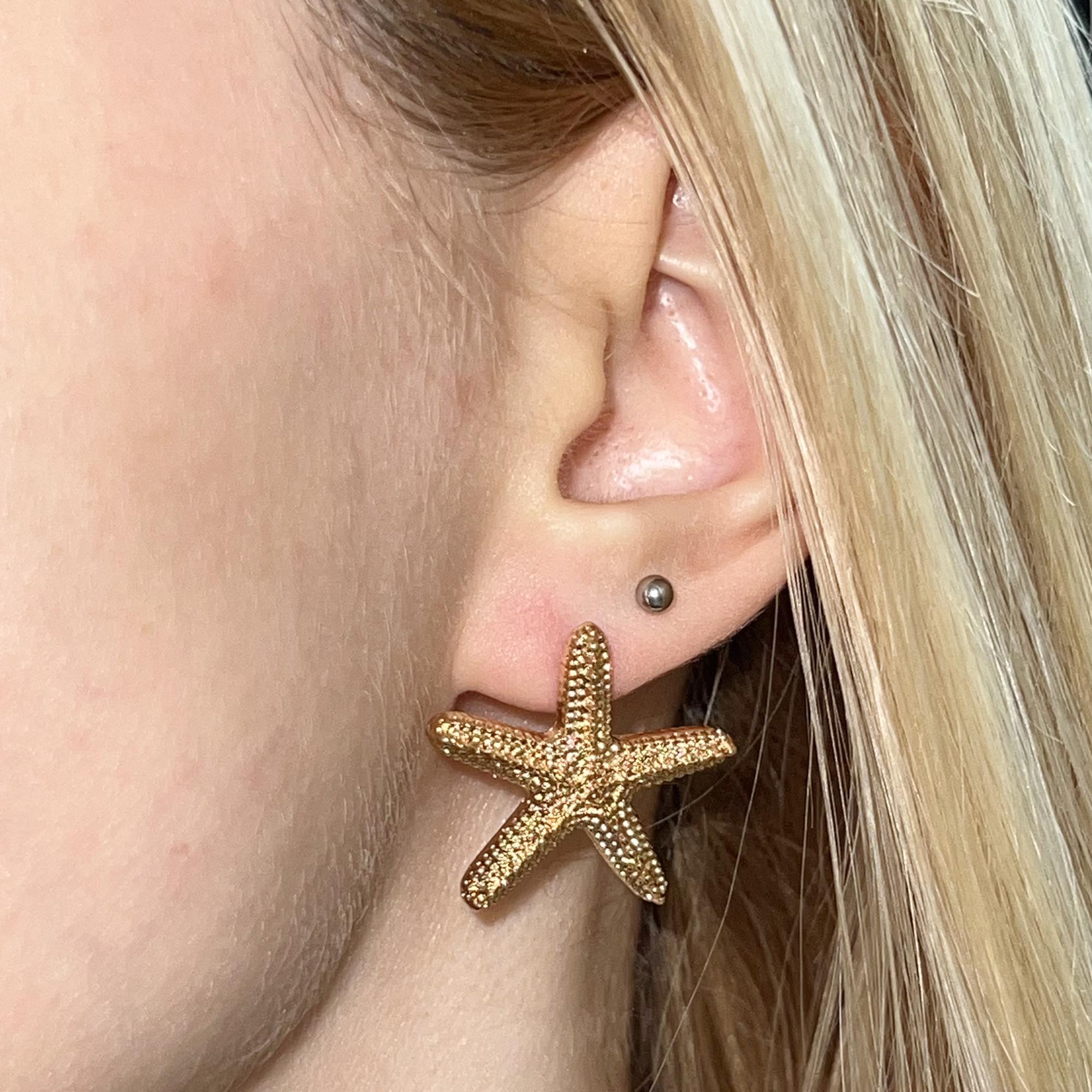 Star Fish Stud Earrings, Cute Sea Star Stud, Summer Starfish Earrings, Ocean Inspired Nature Jewelry, Ocean Summer Earrings, Gift For Her