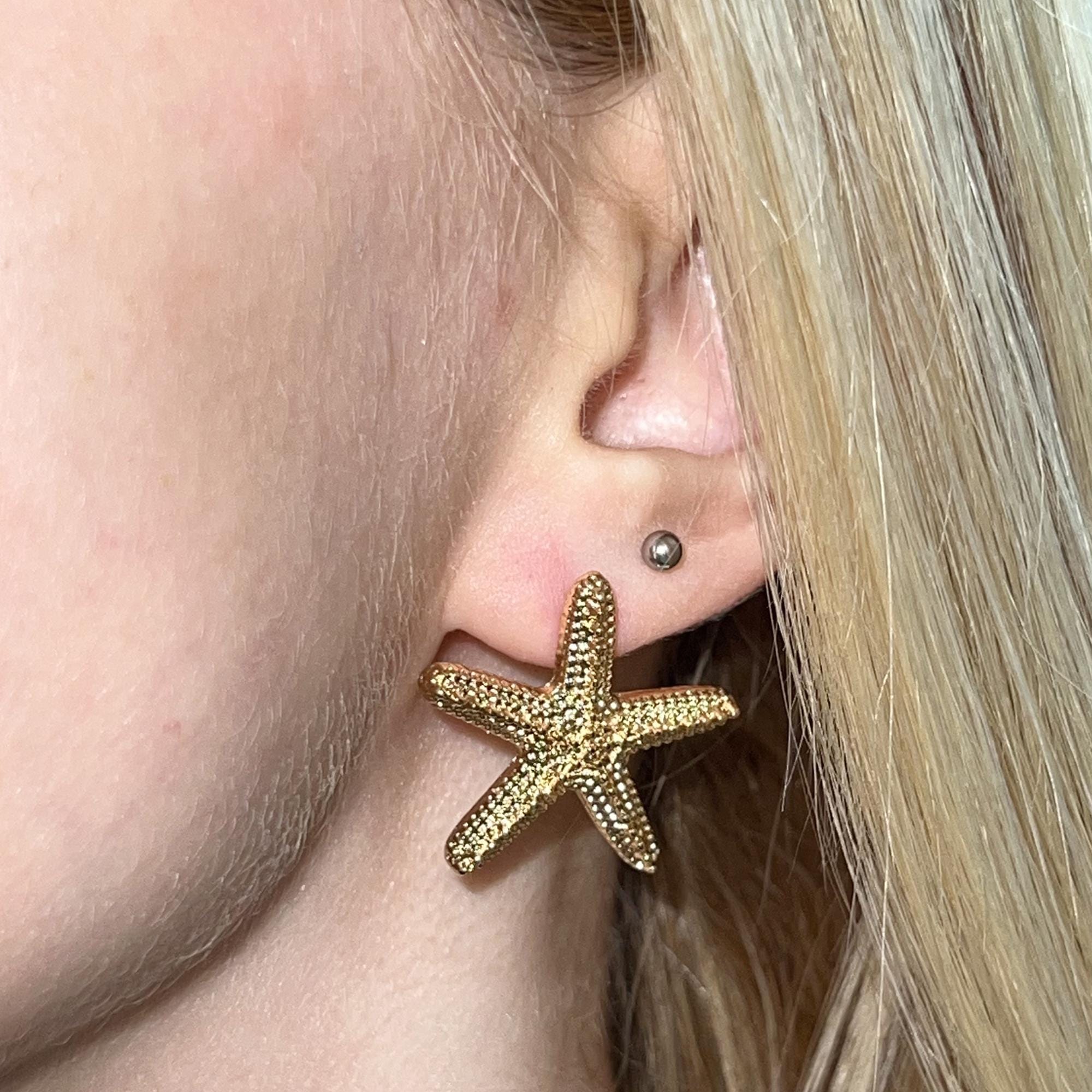 Star Fish Stud Earrings, Cute Sea Star Stud, Summer Starfish Earrings, Ocean Inspired Nature Jewelry, Ocean Summer Earrings, Gift For Her