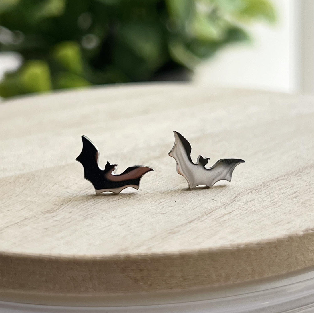 Gothic Bat Stud Earrings Bat Wing Earrings Small Black Earrings Goth Halloween Earrings Bat Jewelry Gothic Jewelry Halloween Jewelry