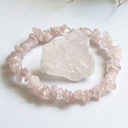 Rose Quartz Bracelet For Women, Natural Crystal Gemstone Jewelry, Gemstone Bracelet, Birthstone Bracelet, Pink Charm Bracelet, Birthday Gift