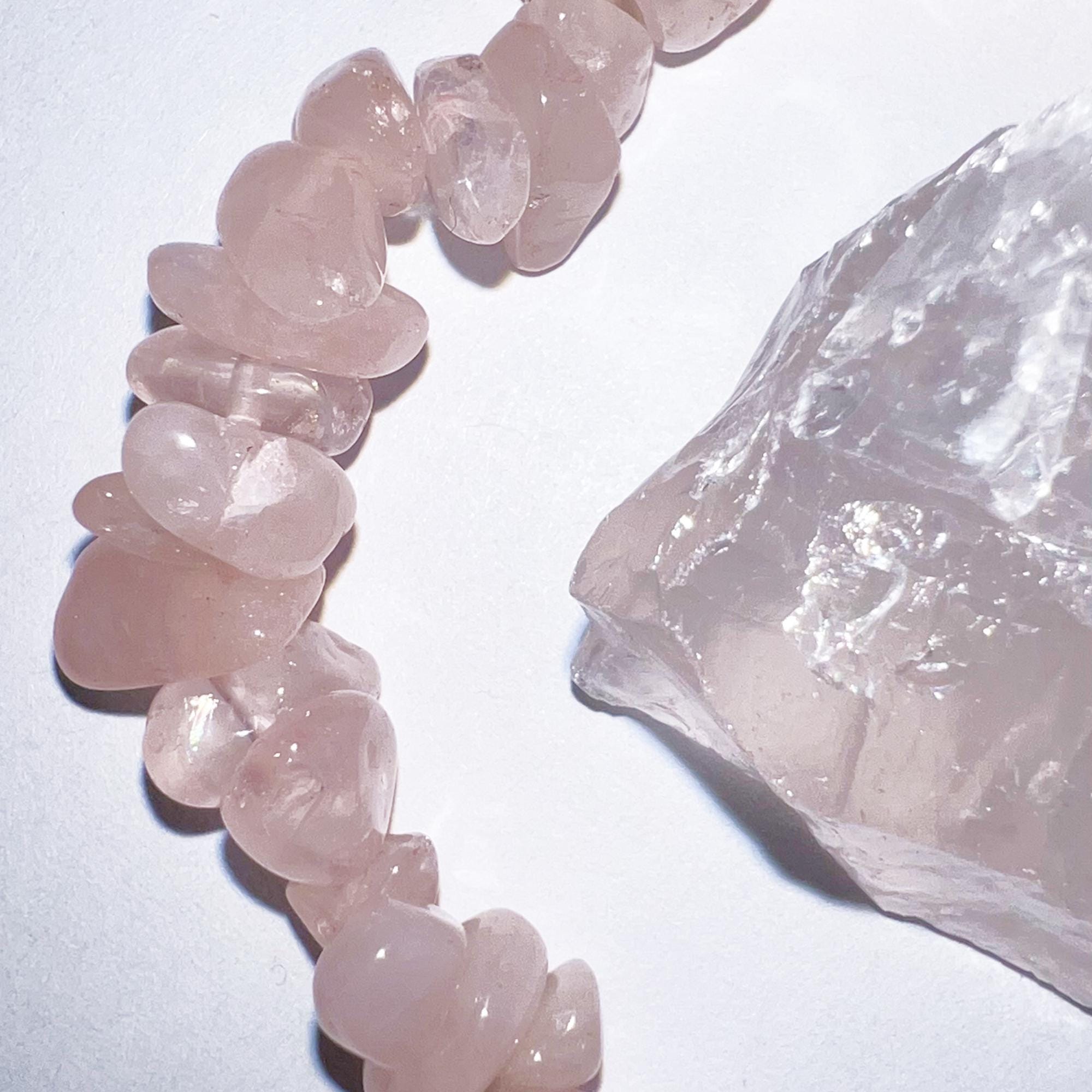 Rose Quartz Bracelet For Women, Natural Crystal Gemstone Jewelry, Gemstone Bracelet, Birthstone Bracelet, Pink Charm Bracelet, Birthday Gift