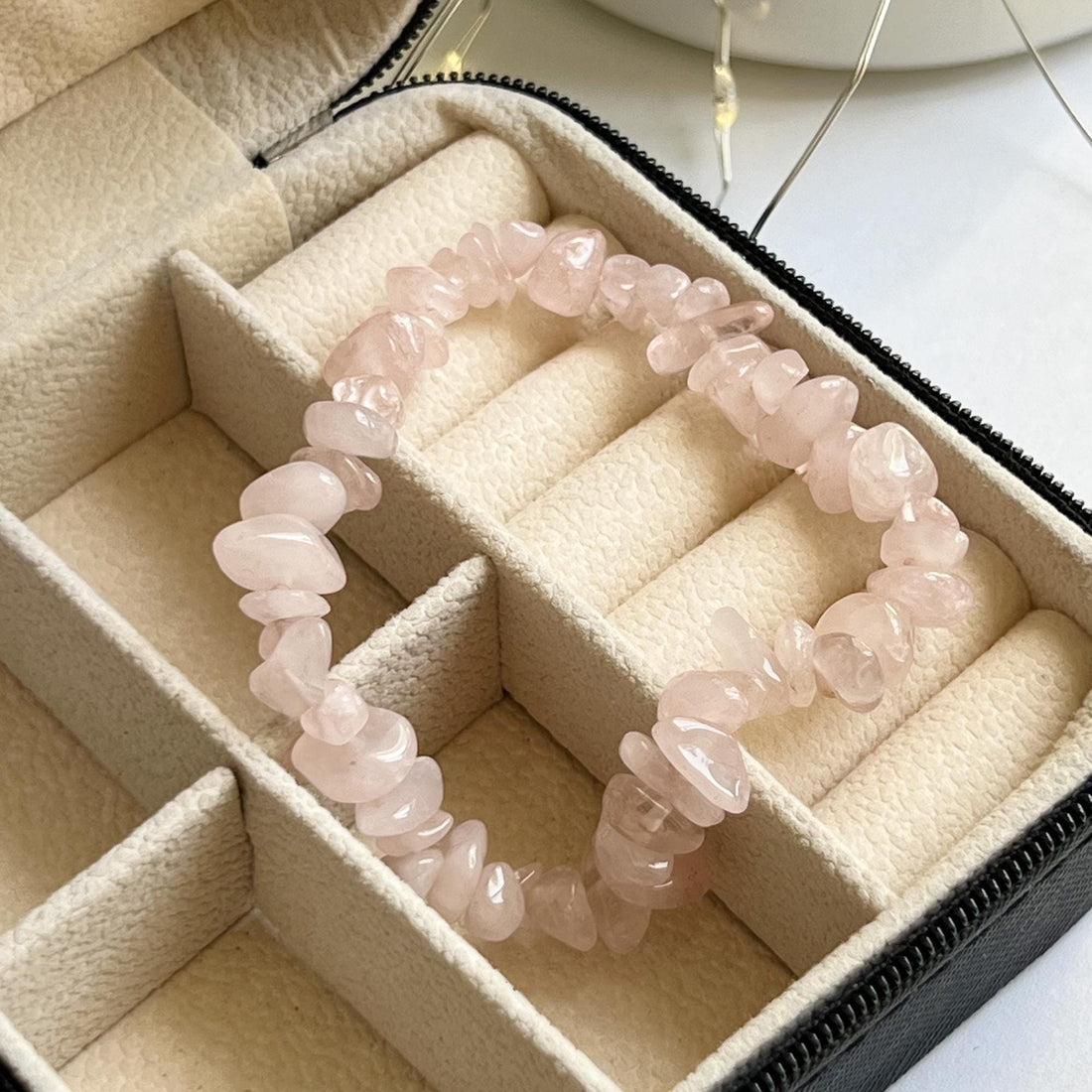 Rose Quartz Bracelet For Women, Natural Crystal Gemstone Jewelry, Gemstone Bracelet, Birthstone Bracelet, Pink Charm Bracelet, Birthday Gift
