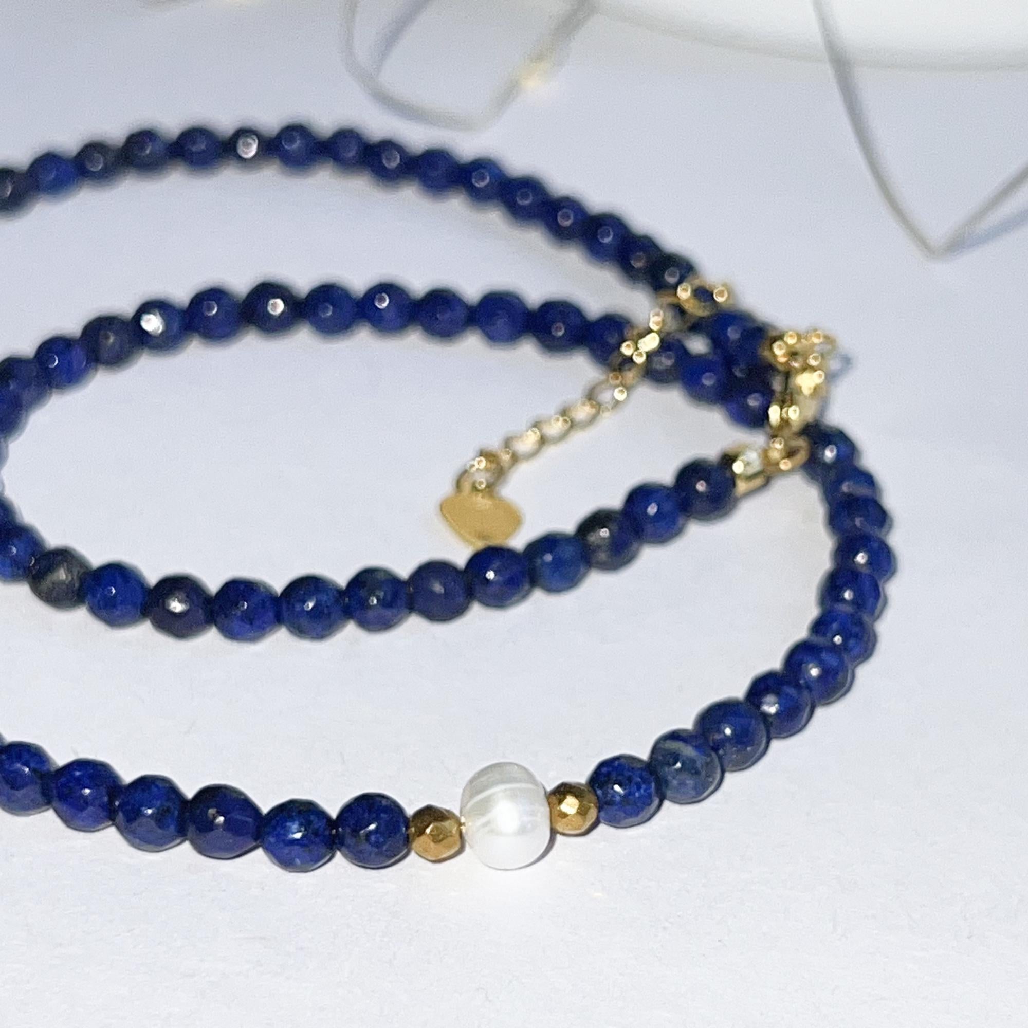 Blue Sapphire Beads Necklace Sapphire Choker Stone Beaded Necklace Blue Crystal Choker Sapphire Birthstone Necklace Dainty Jewelry Gift
