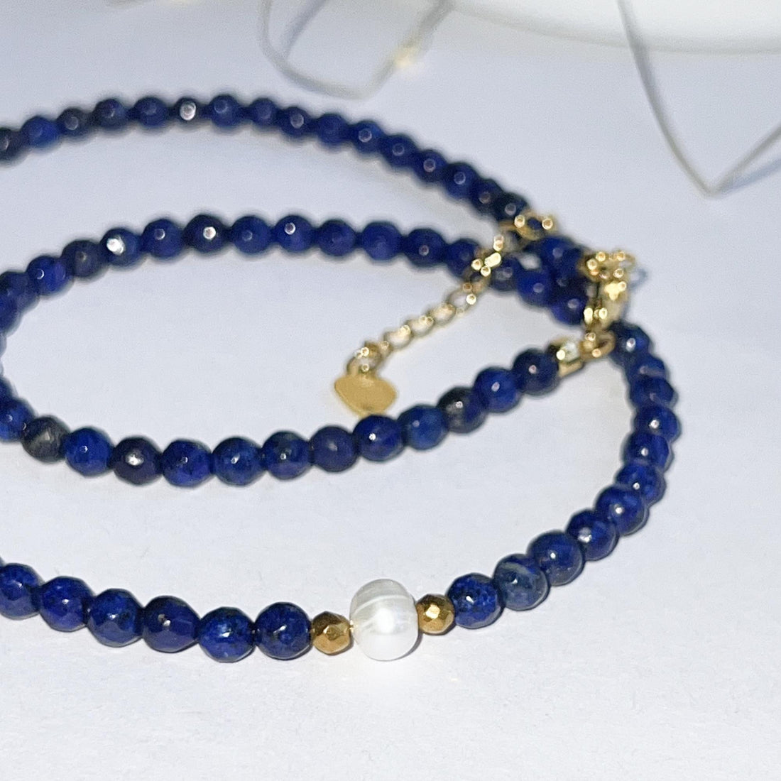 Blue Sapphire Beads Necklace Sapphire Choker Stone Beaded Necklace Blue Crystal Choker Sapphire Birthstone Necklace Dainty Jewelry Gift