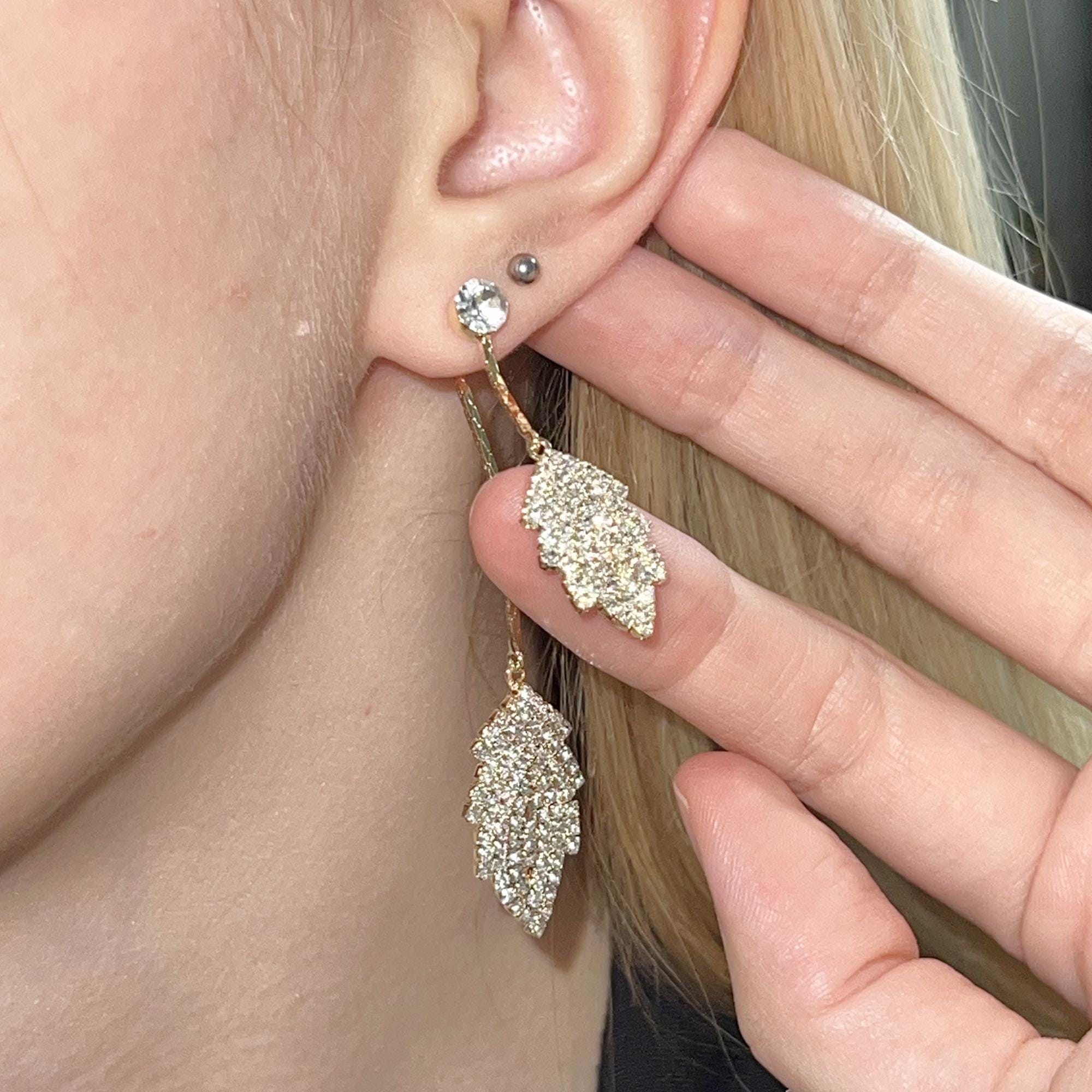 Leaf Earrings For Women Nature Inspired Jewelry Gold Dangle Earrings Elegant Gift for Her Silver Leaf Earrings Gift for Her