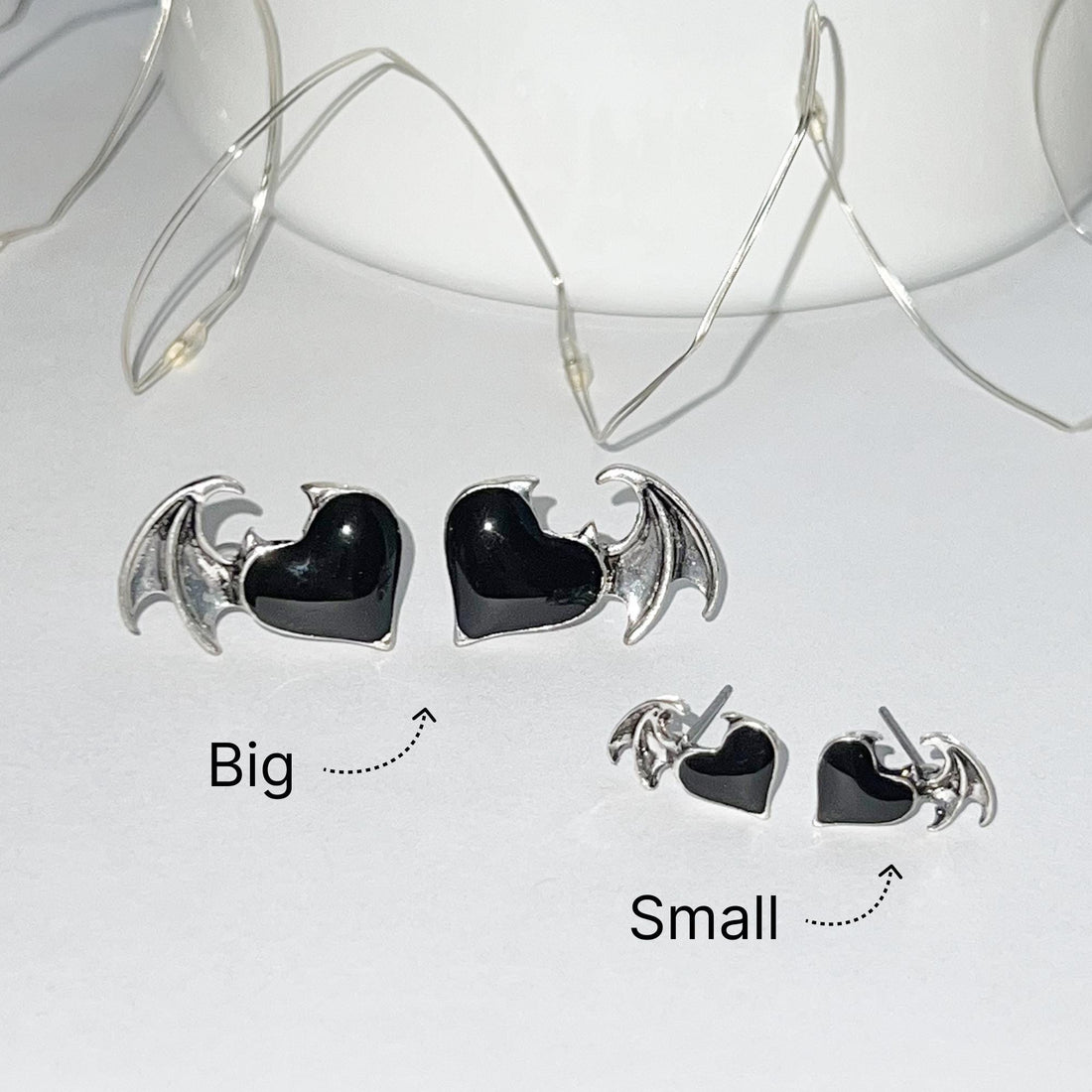 Gothic Bat Wing Stud Earrings, Demon Wing Earrings, Devil Wing Earrings, Minimalist Goth Jewelry, Goth Halloween Earrings, Punk Bat Earrings