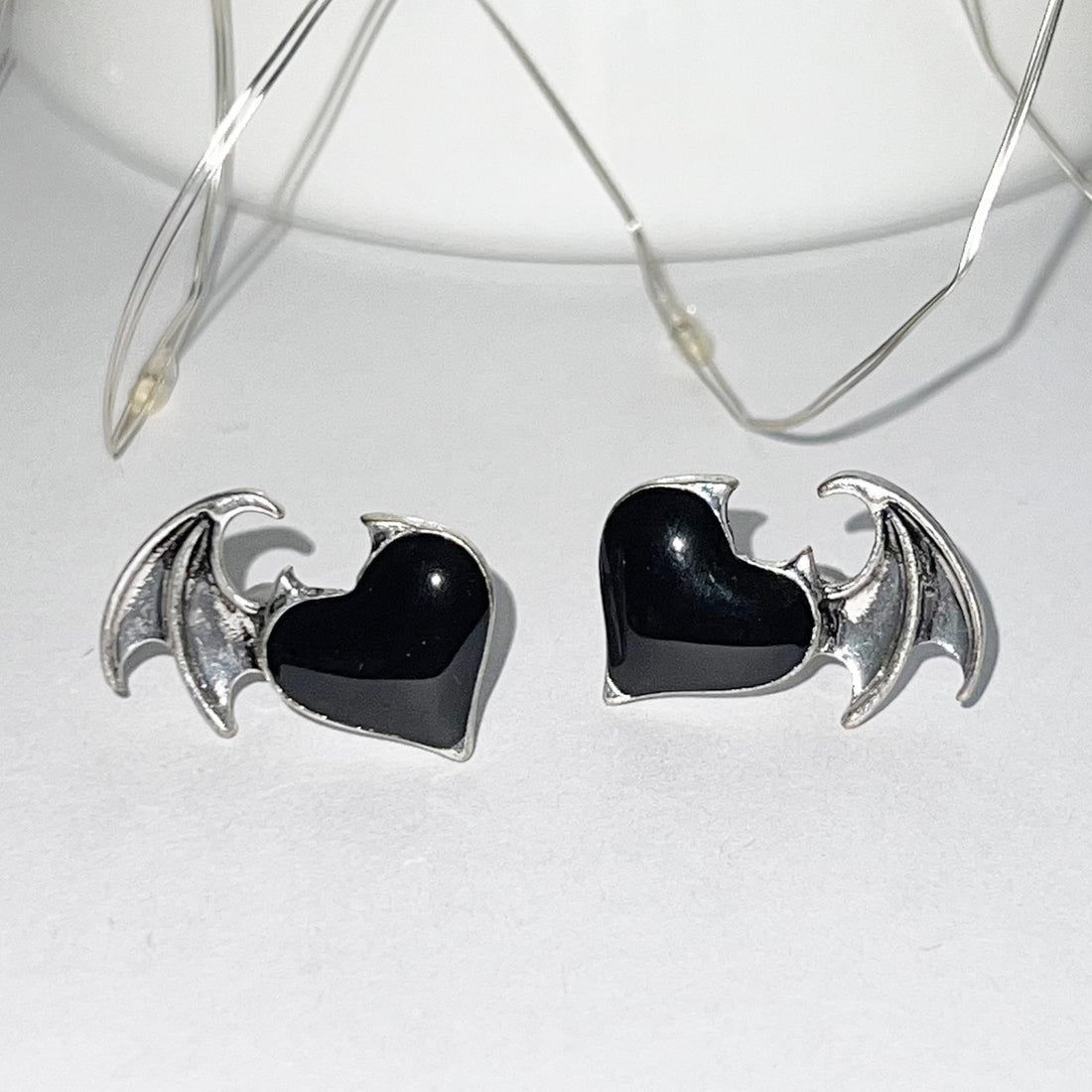 Gothic Bat Wing Stud Earrings, Demon Wing Earrings, Devil Wing Earrings, Minimalist Goth Jewelry, Goth Halloween Earrings, Punk Bat Earrings