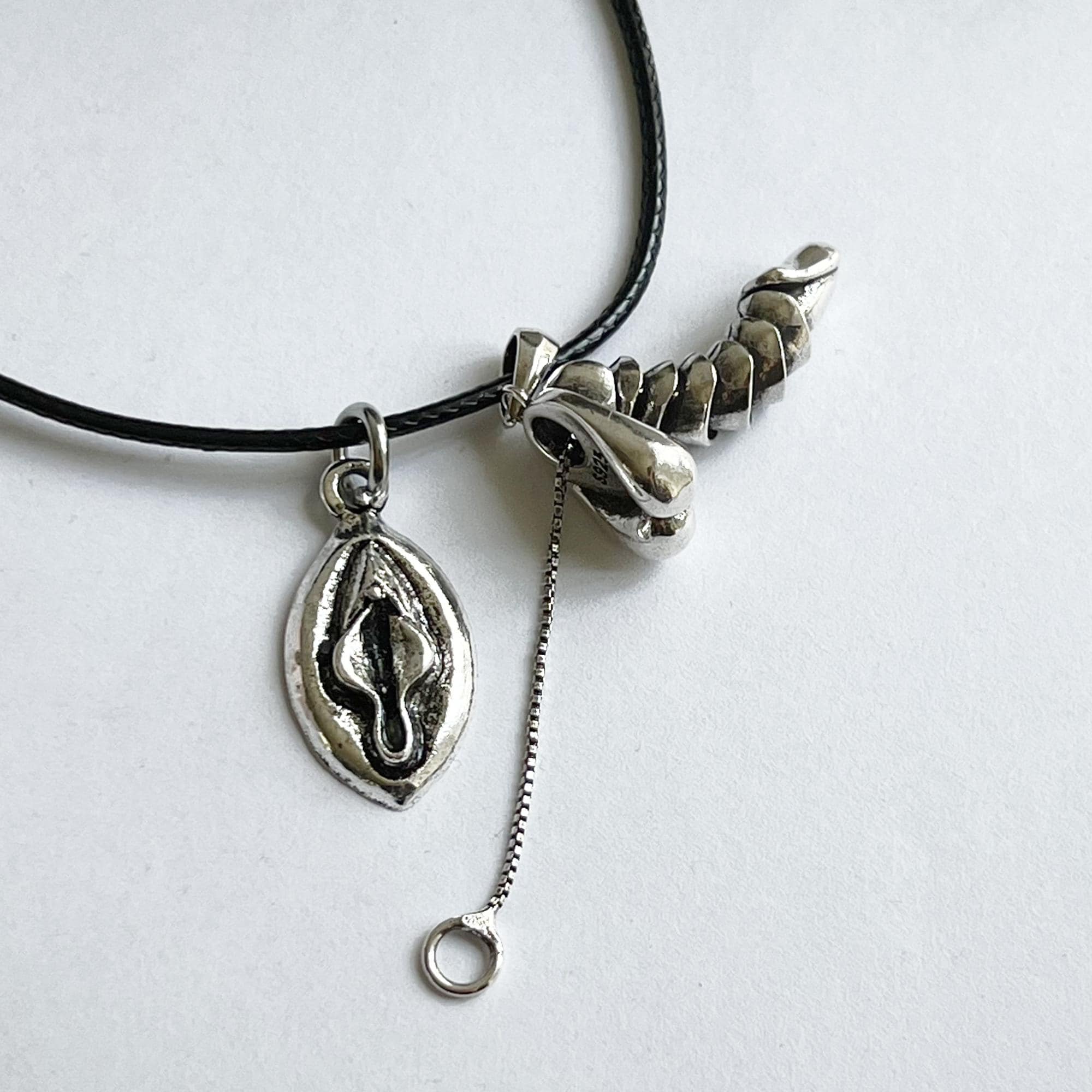 Bundle of Vulva Pendant & Sex Penis Pendant Necklace, Cock Jewelry, Feminist Statement Jewelry, Vulva Necklace, Anatomical Necklace for Men