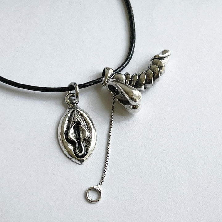 Bundle of Vulva Pendant & Sex Penis Pendant Necklace, Cock Jewelry, Feminist Statement Jewelry, Vulva Necklace, Anatomical Necklace for Men