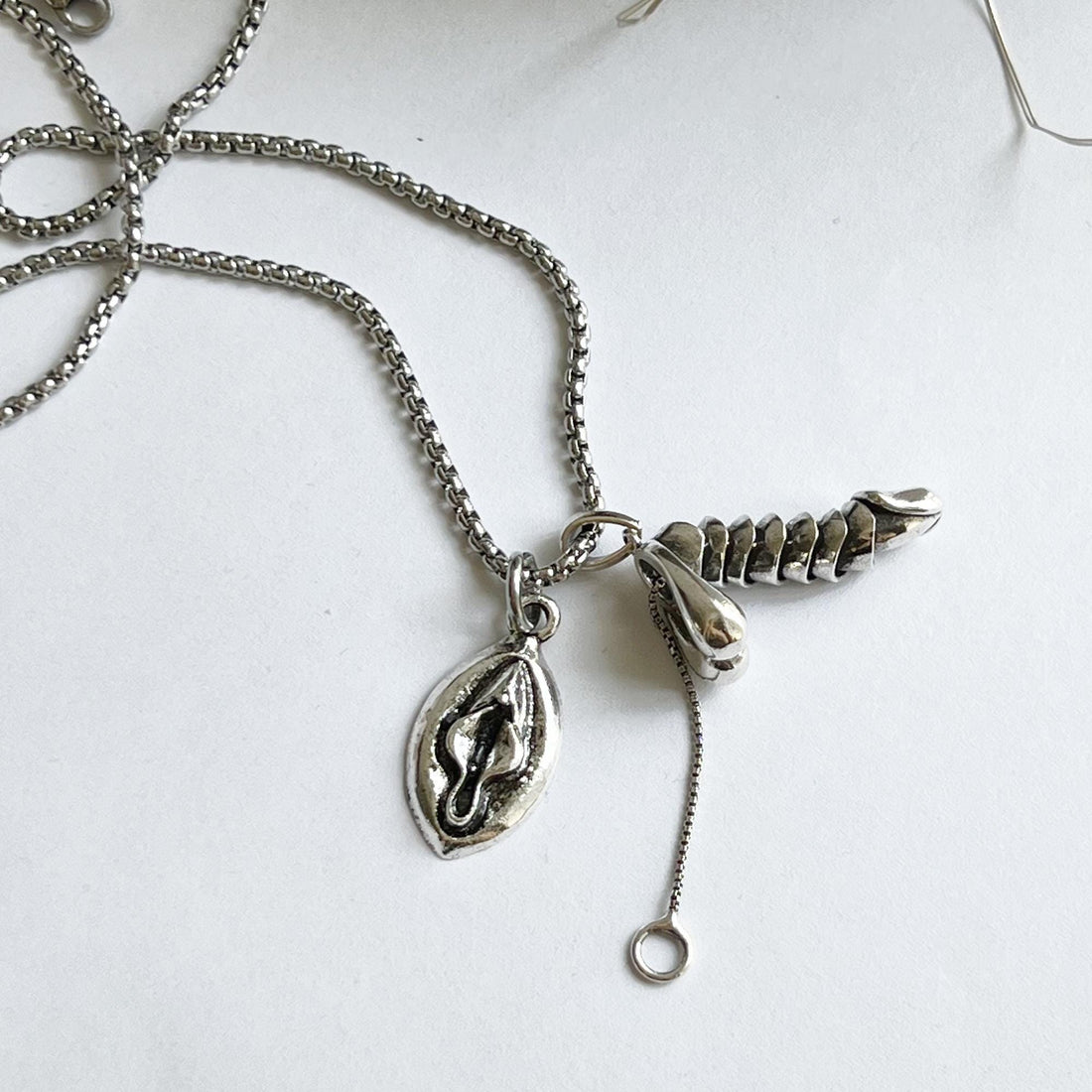 Bundle of Vulva Pendant & Sex Penis Pendant Necklace, Cock Jewelry, Feminist Statement Jewelry, Vulva Necklace, Anatomical Necklace for Men