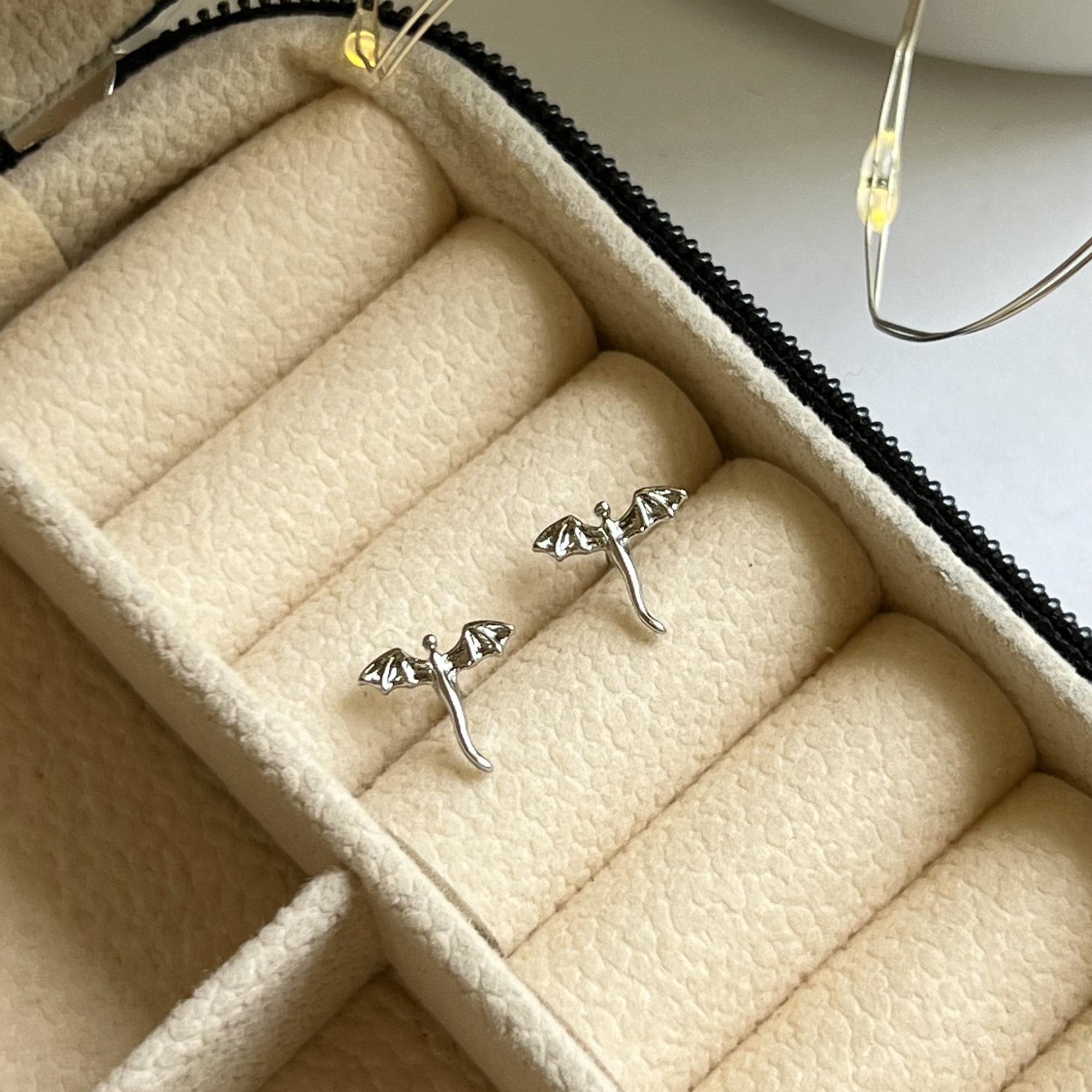 Extra Tiny Dragon Stud Earrings, Silver Dragon Earrings, Chinese Dragon Earrings, Small Dragon Stud, Flat Back Earrings, Delicate Studs